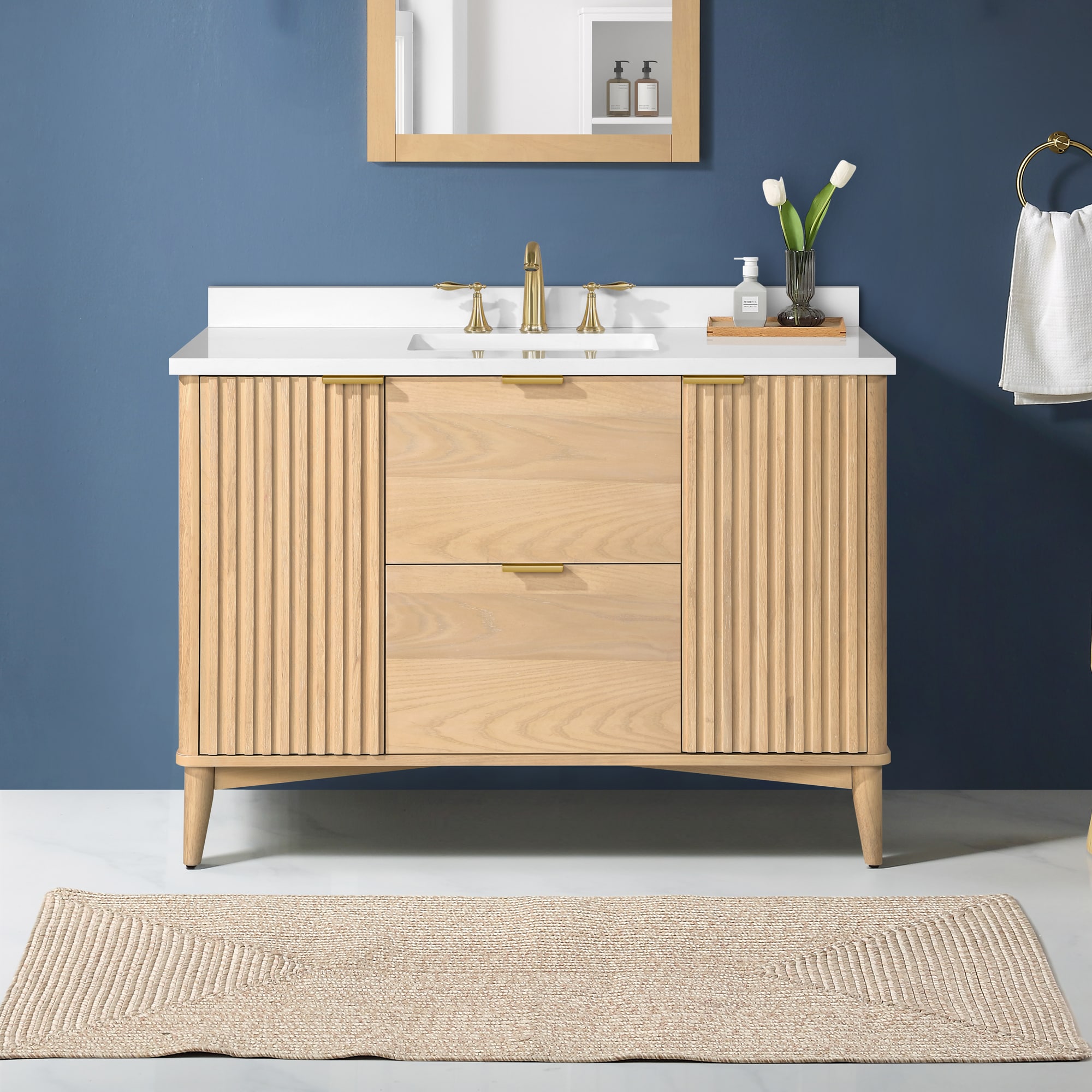 OVE Decors Gabi 48-in Rustic Ash Undermount Single Sink Bathroom