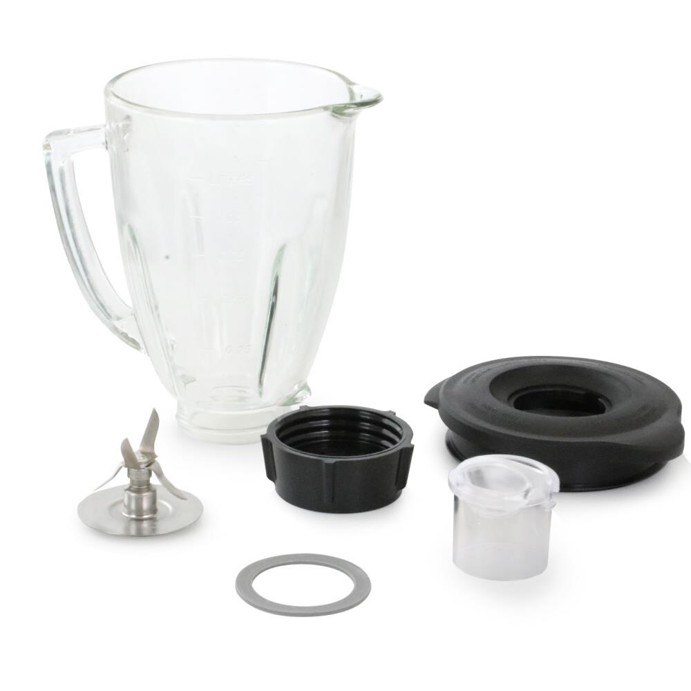 Better Chef 970111566M 6 Piece 48 oz Round Blender Glass Jar Replacement Kit, Clear