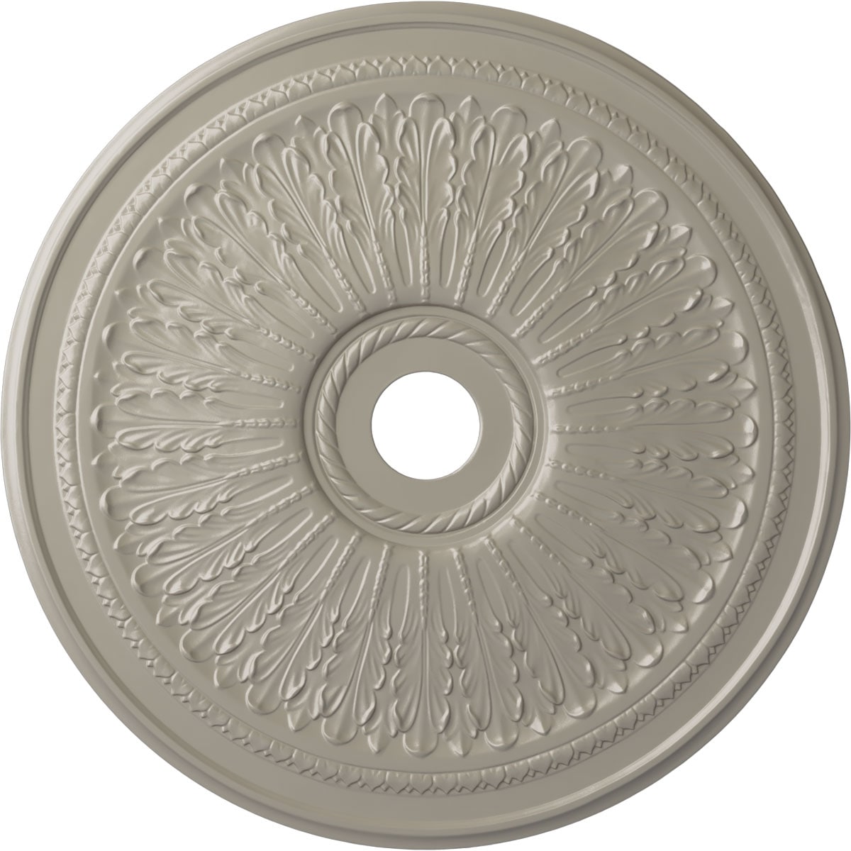 Ekena Millwork CM29OAPWS Oakleaf 29.125-in W x 29.125-in L Painted Pearl White Polyurethane Whole Ceiling Medallion
