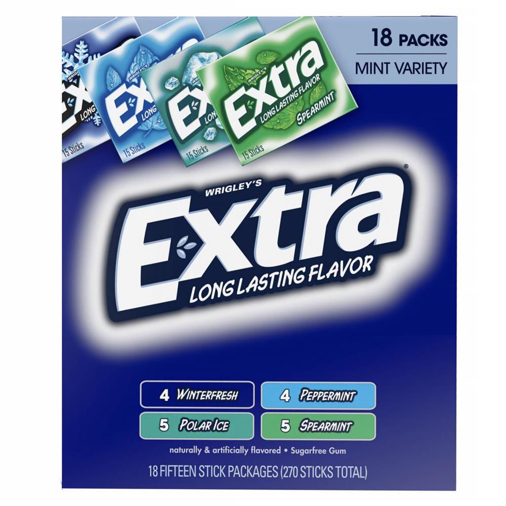 Extra Mint Sugar Free Chewing Gum Bulk Variety Pack (15 pc., 20 pk