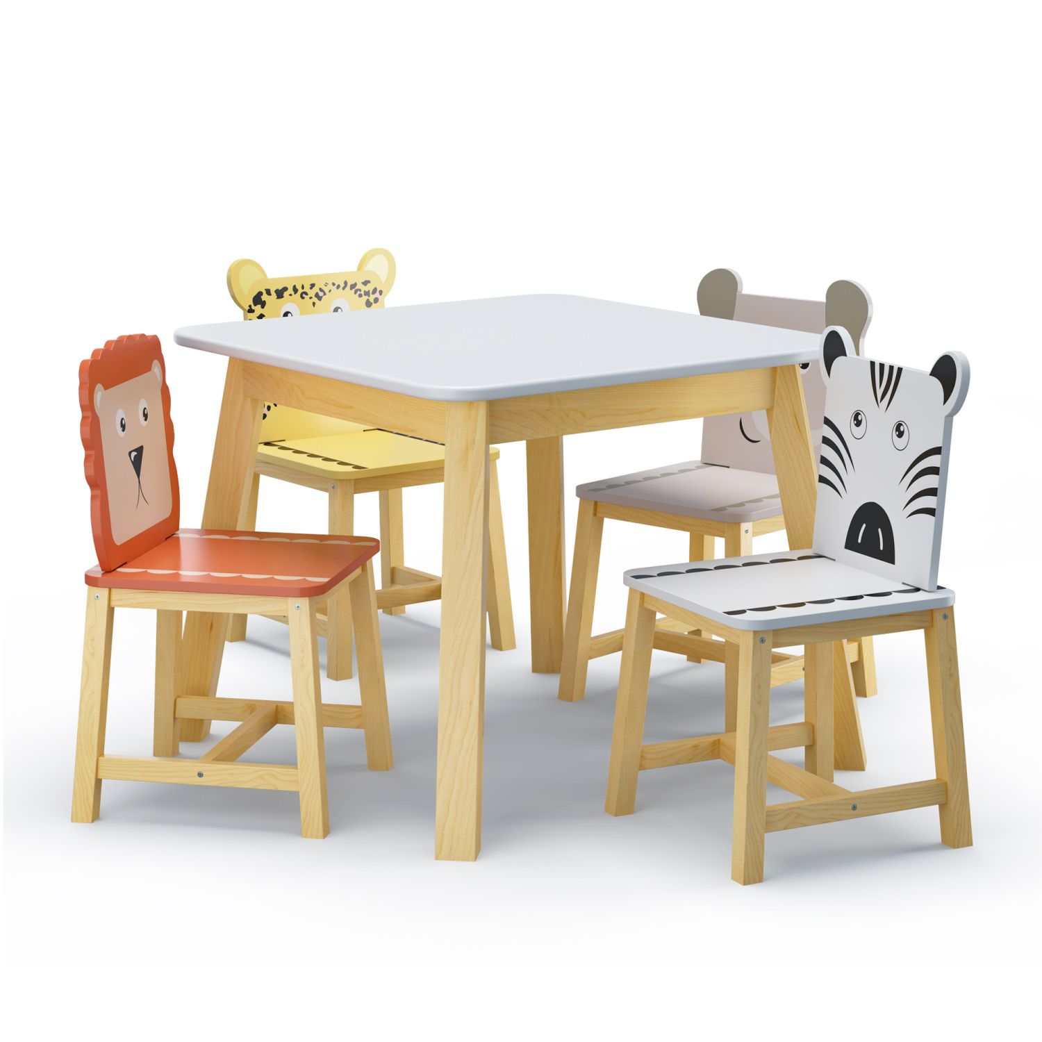 JASMODER W80860280 White Contemporary/Modern Dining Room Set with Rectangular Table ( Seats 4 )