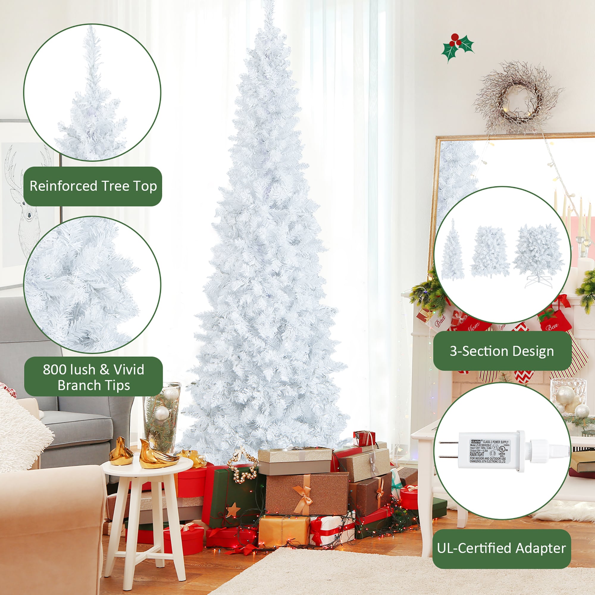 Costway CM23973 Artificial-Christmas-Trees - View #3