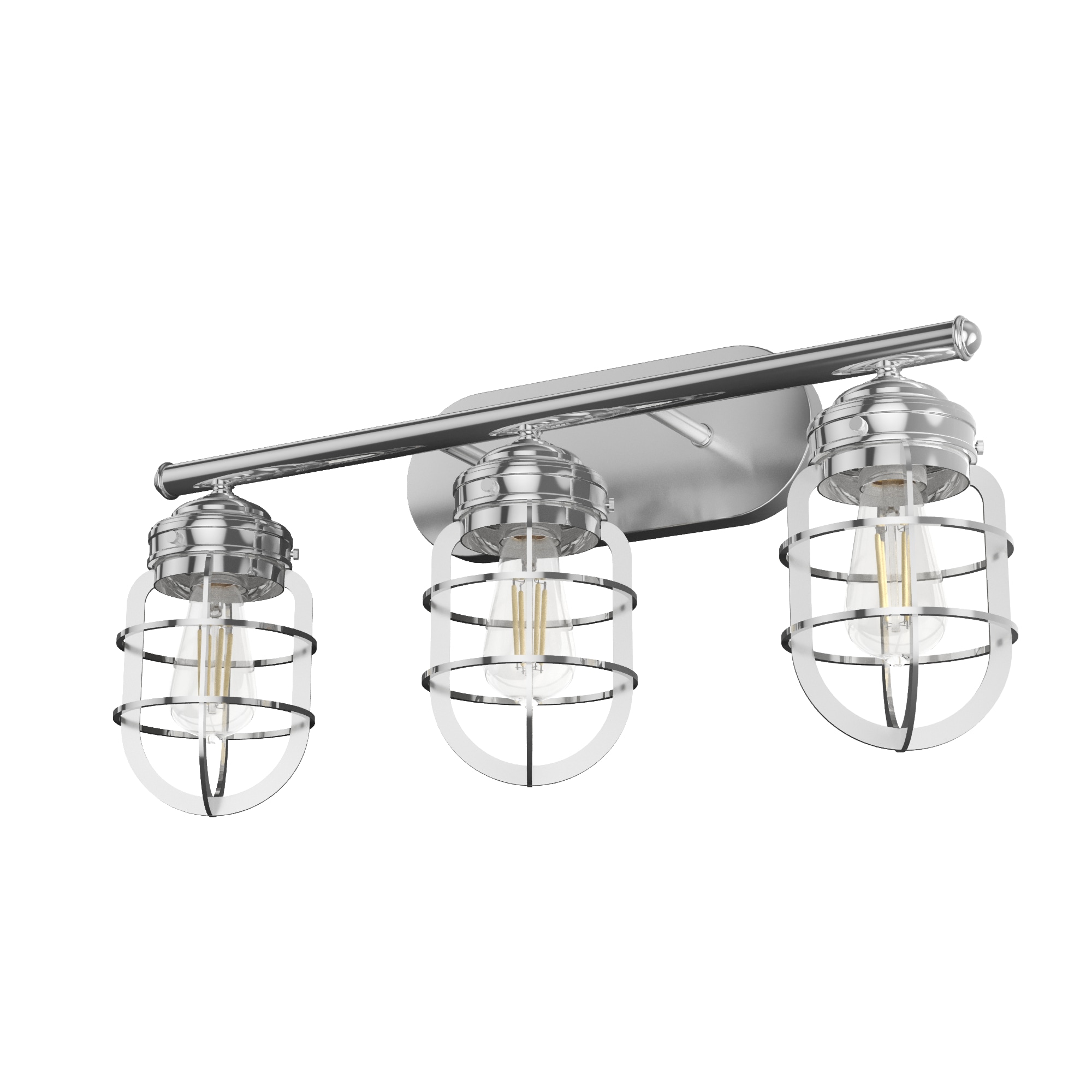 Hunter 19051 Starklake 24-in 3 -Light Polished Chrome Industrial Vanity light bar