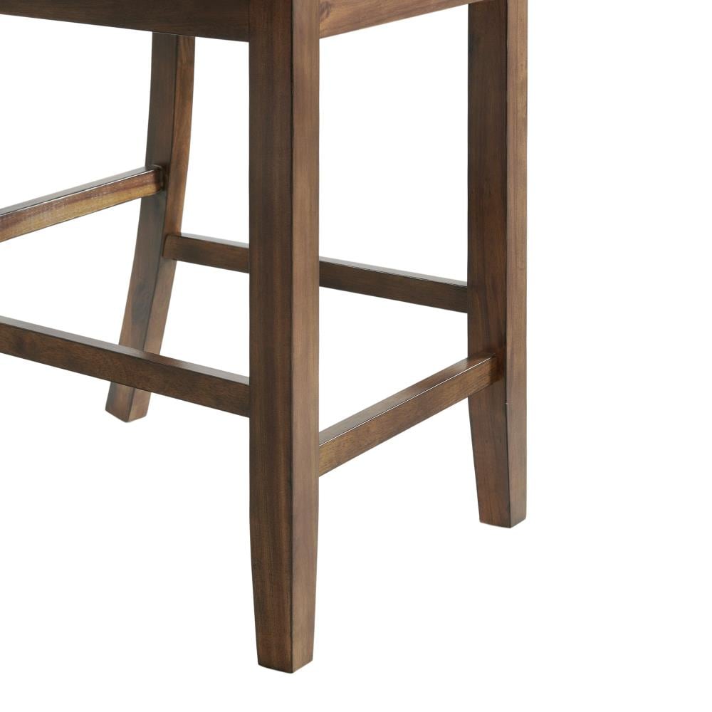 Rustic Brown Cherry Counter Height Dining Set with 4 Chairs and Bench