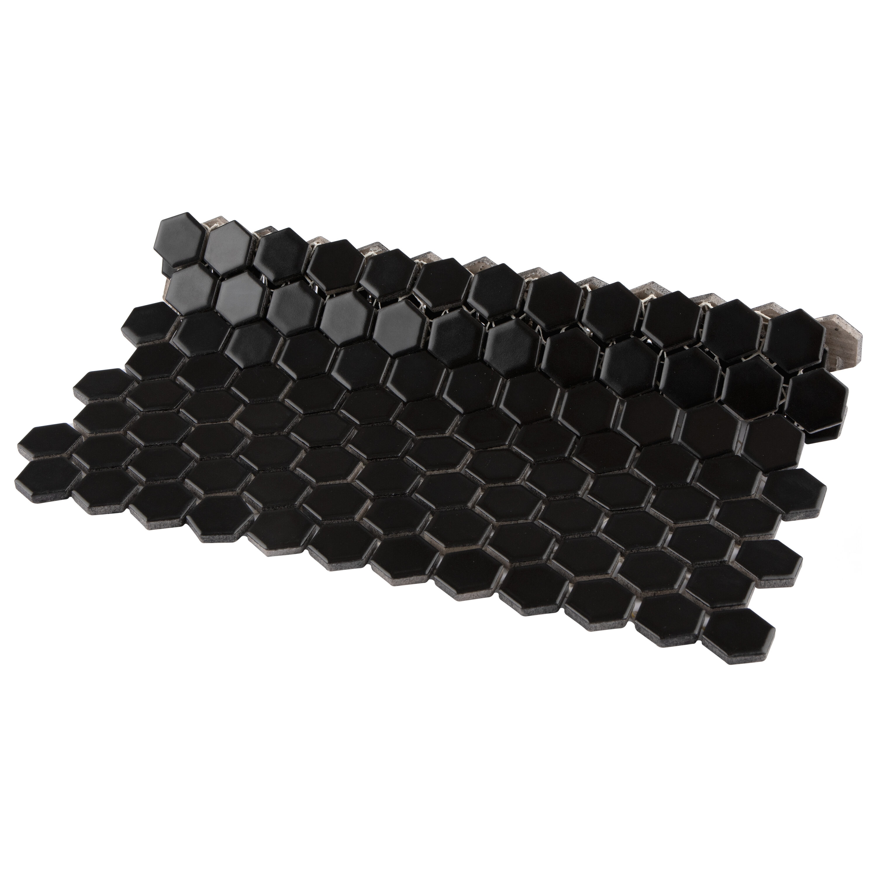 Affinity Tile Metro 1 in. Hex Matte Black 10-in x 12-in Matte Porcelain ...