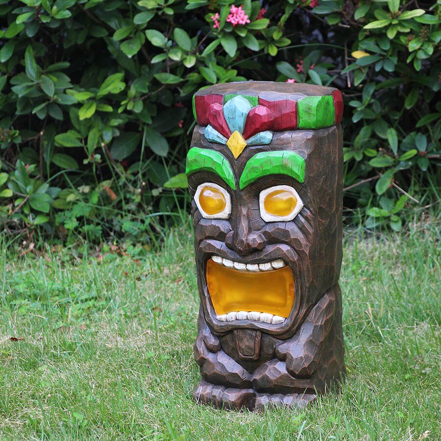 Garden Treasures 20.5-in H x 7-in W Brown Tiki Garden Statue at Lowes.com