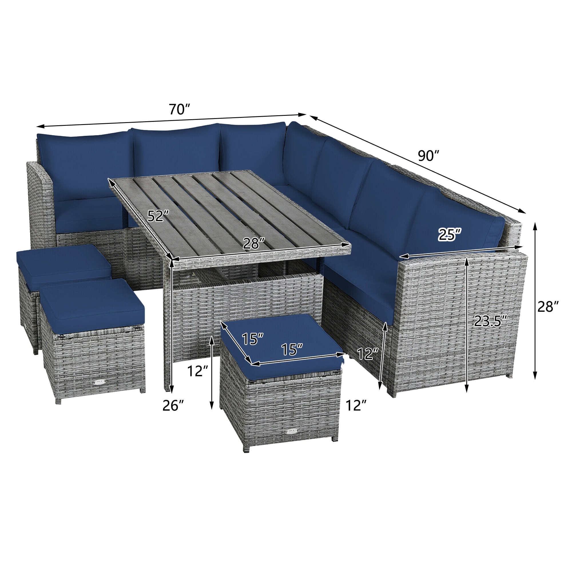 WELLFOR OUJ71503NY+ Patio-Conversation-Sets - View #5