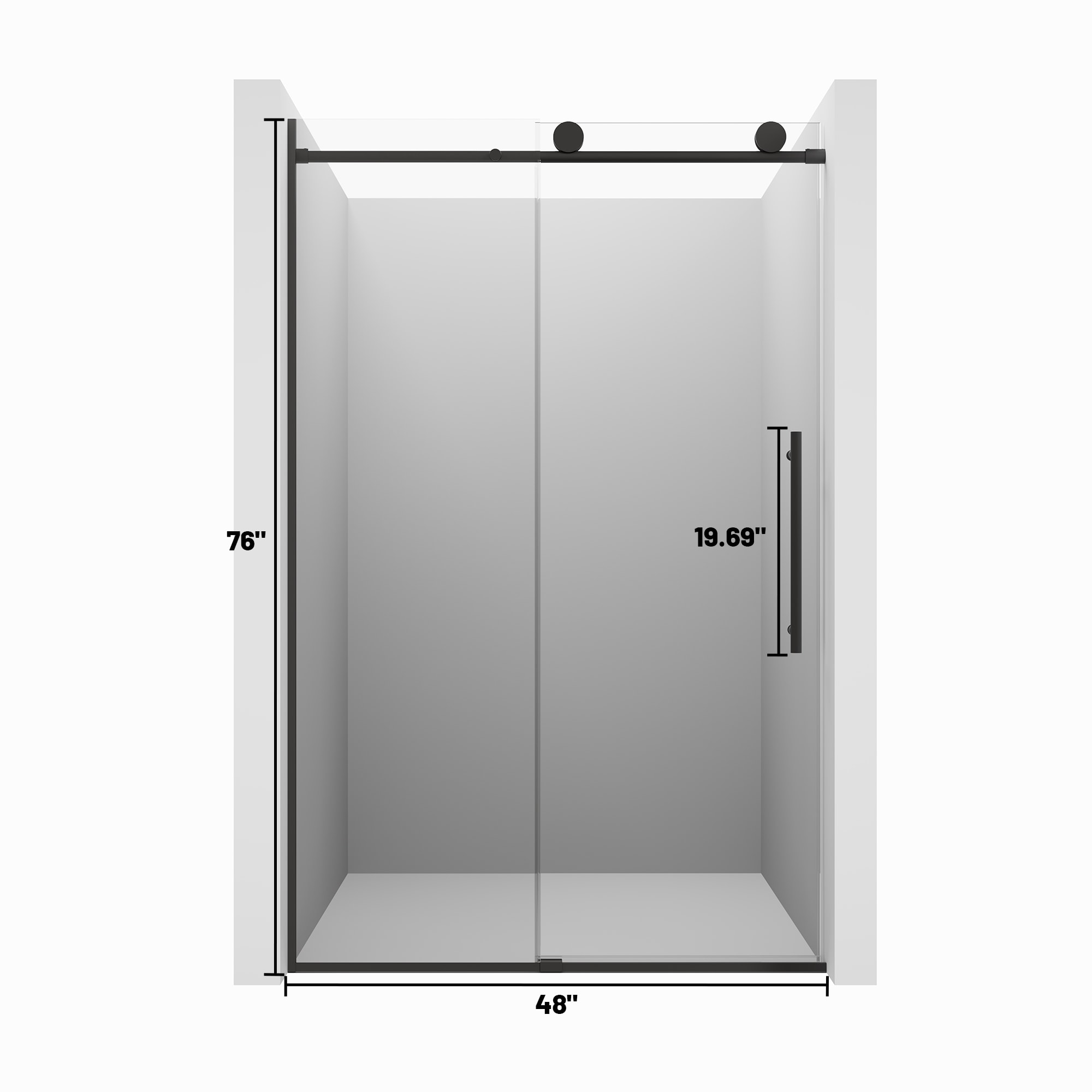 CASAINC CA-LBD6-4876MB Shower-Doors - View #3