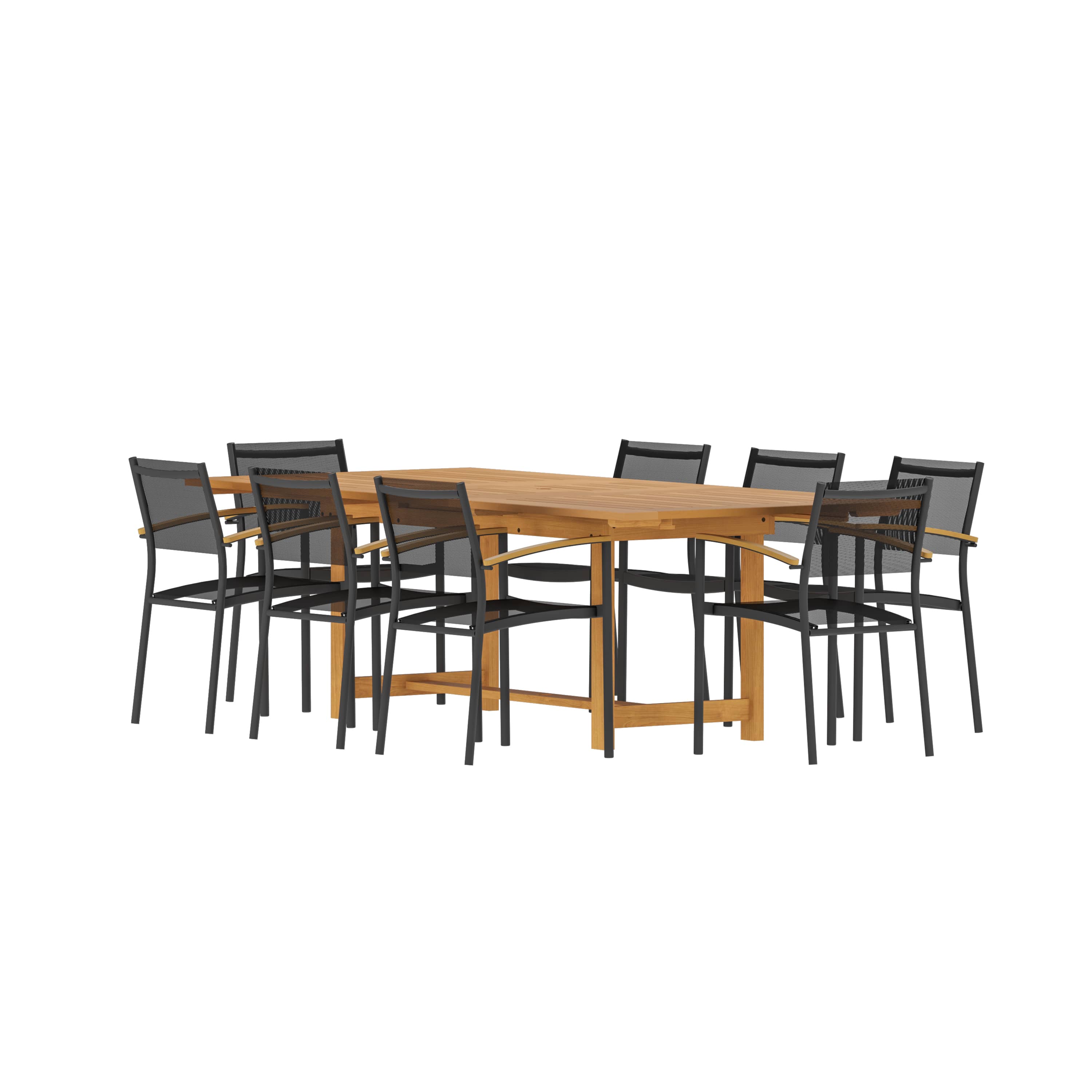 Amazonia CALRECTWHT-8ISA WHT Patio-Dining-Sets - View #3