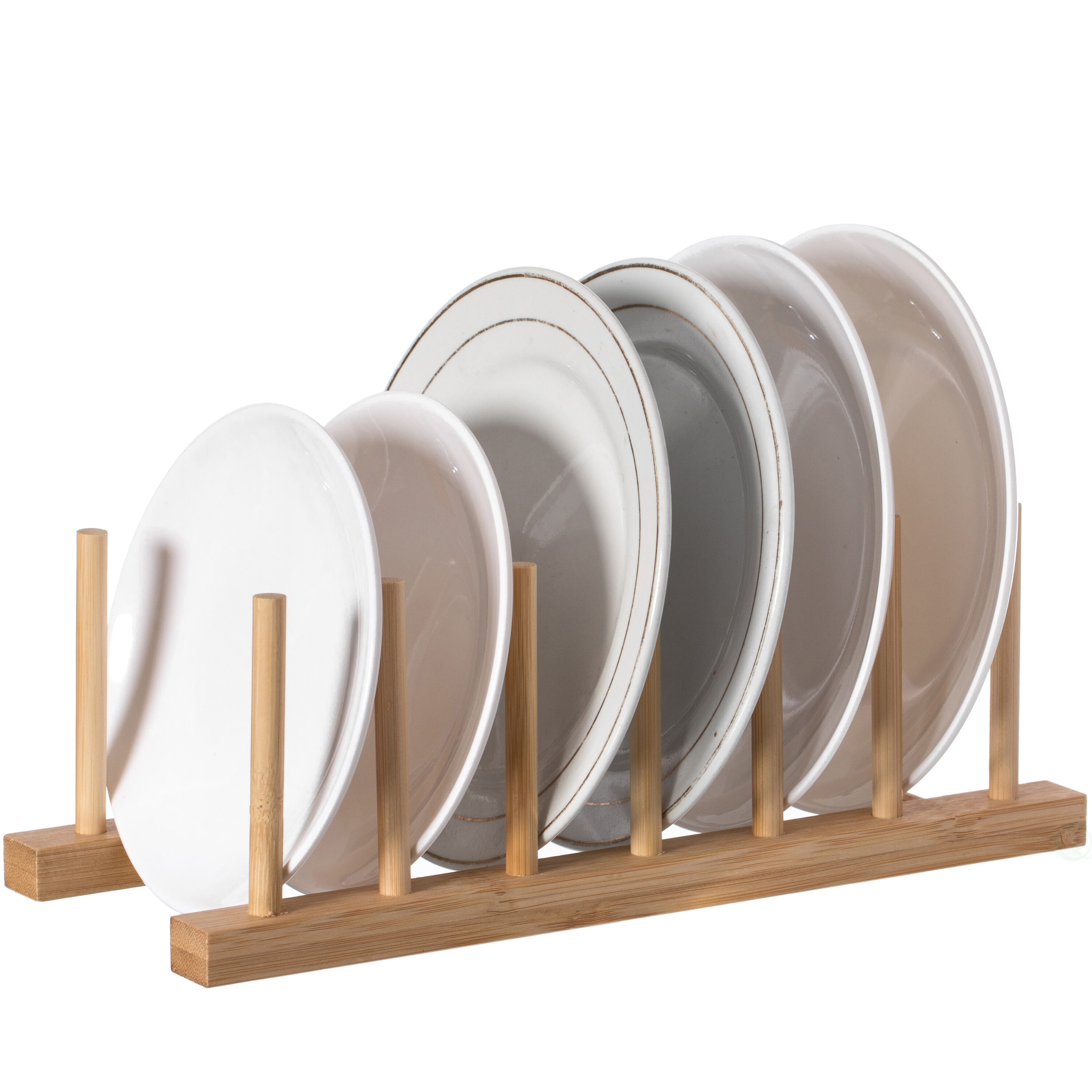 Basicwise QI004355F.2 6 Grid Wood 6 -Compartment Freestanding Utensil crock