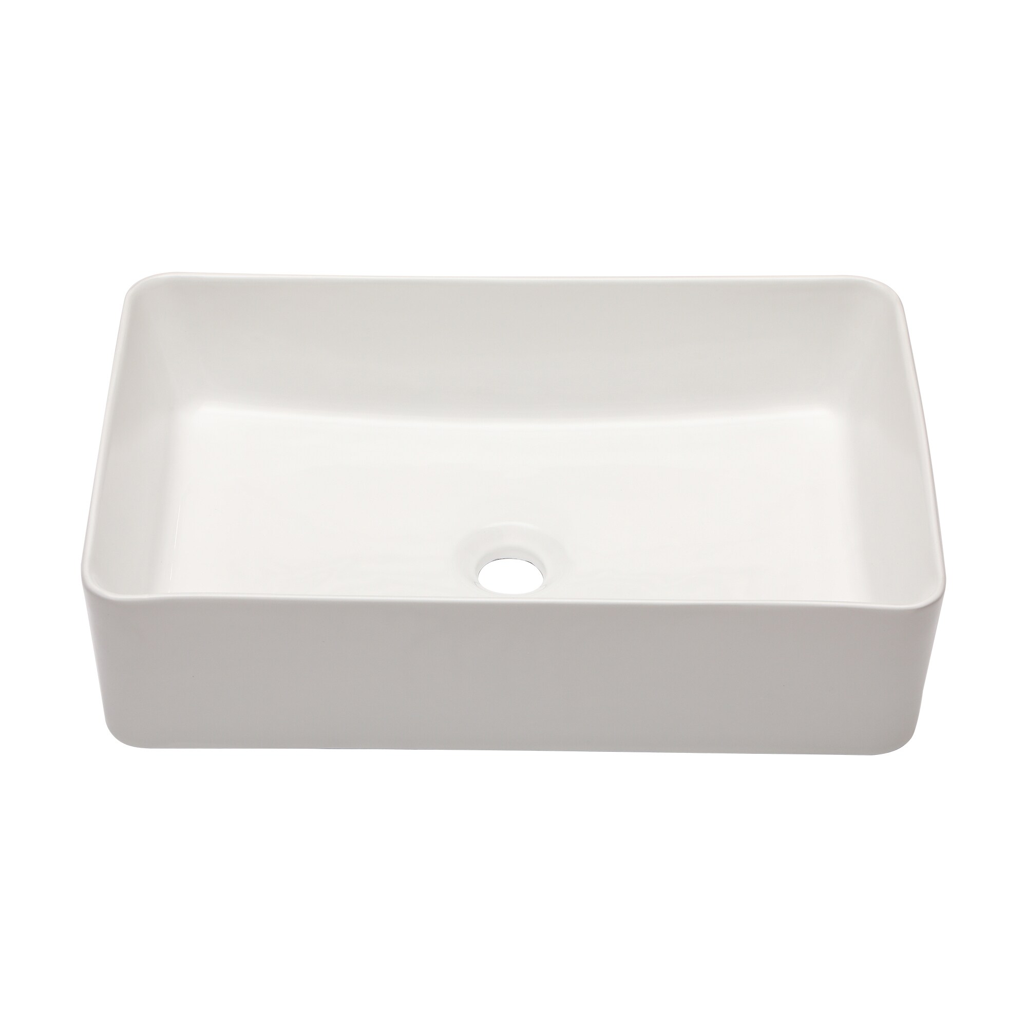 Lordear Porcelain vanity sink White Ceramic Vessel Rectangular Modern ...