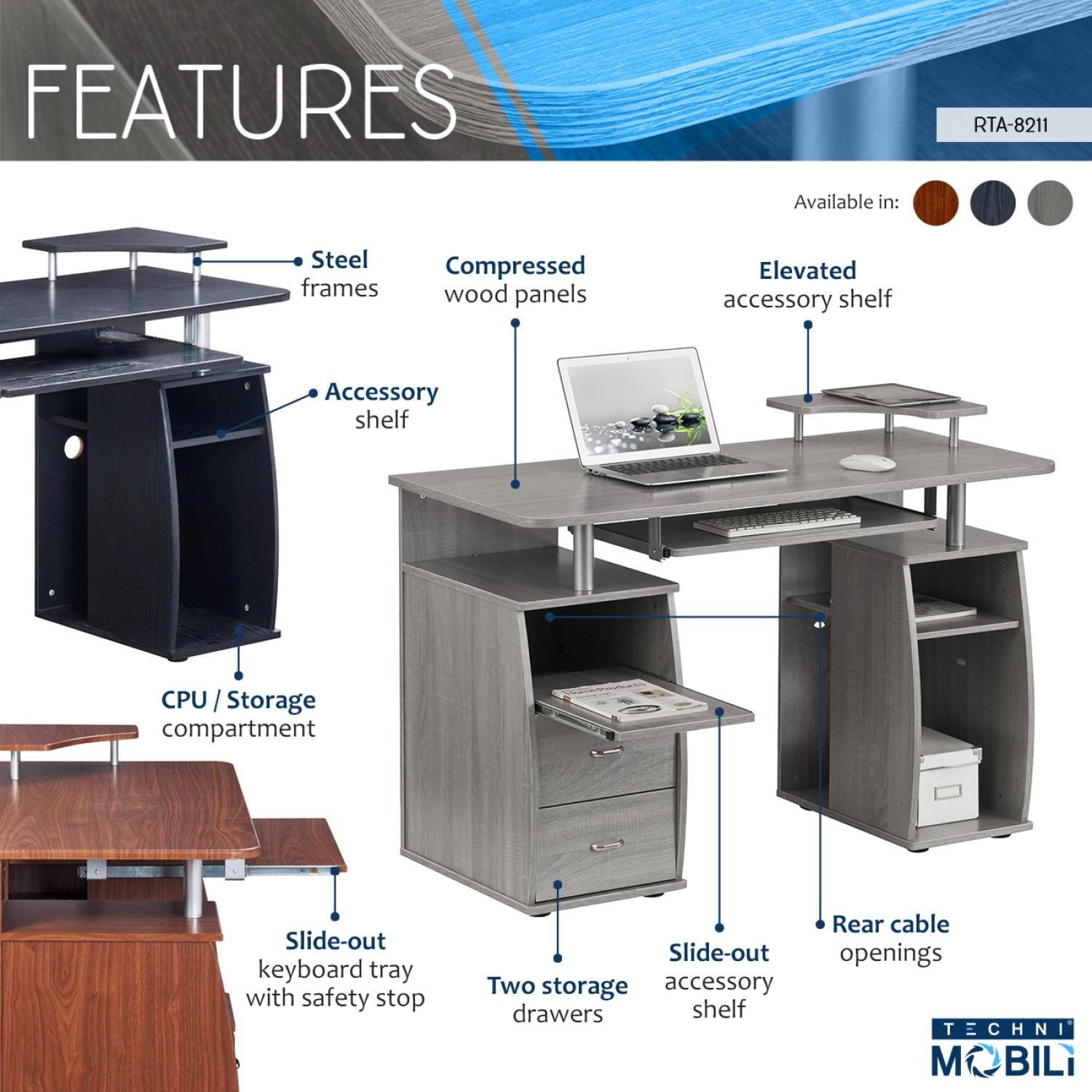 JASMODER RTA-8211-GRY desks - View #7