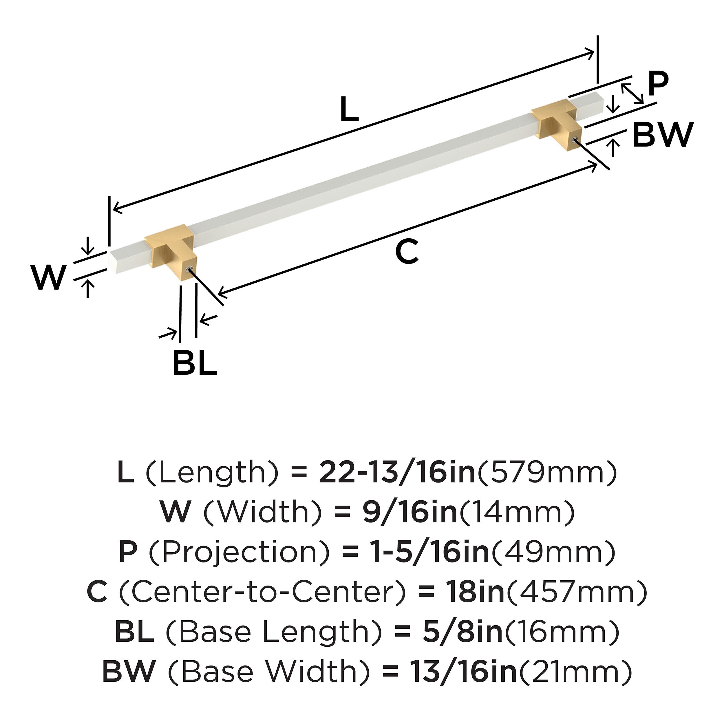 Amerock BP54091CZWHT Cabinet-Pulls - View #4
