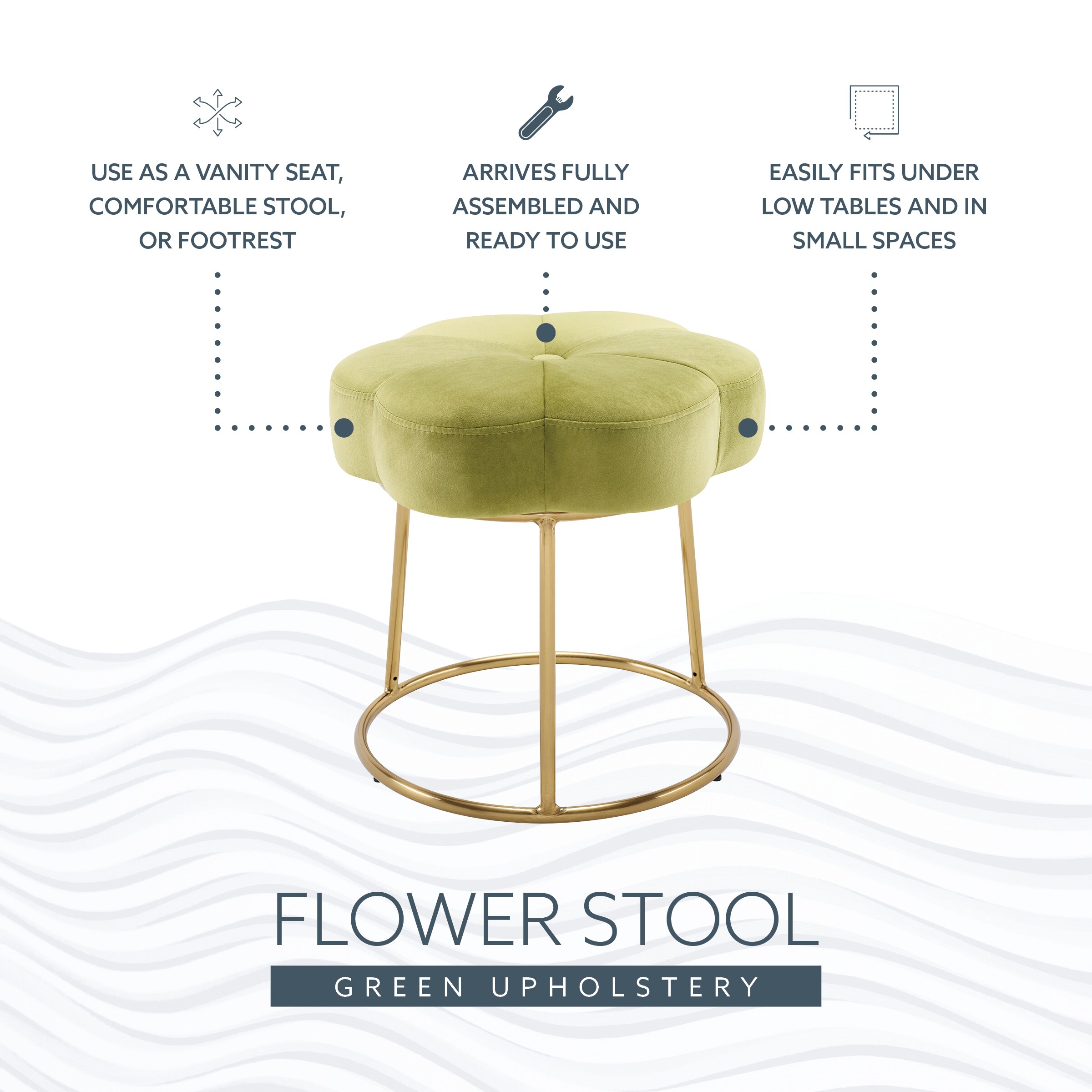 Linon ST006GRN01ASU Vanity-Stools - View #11