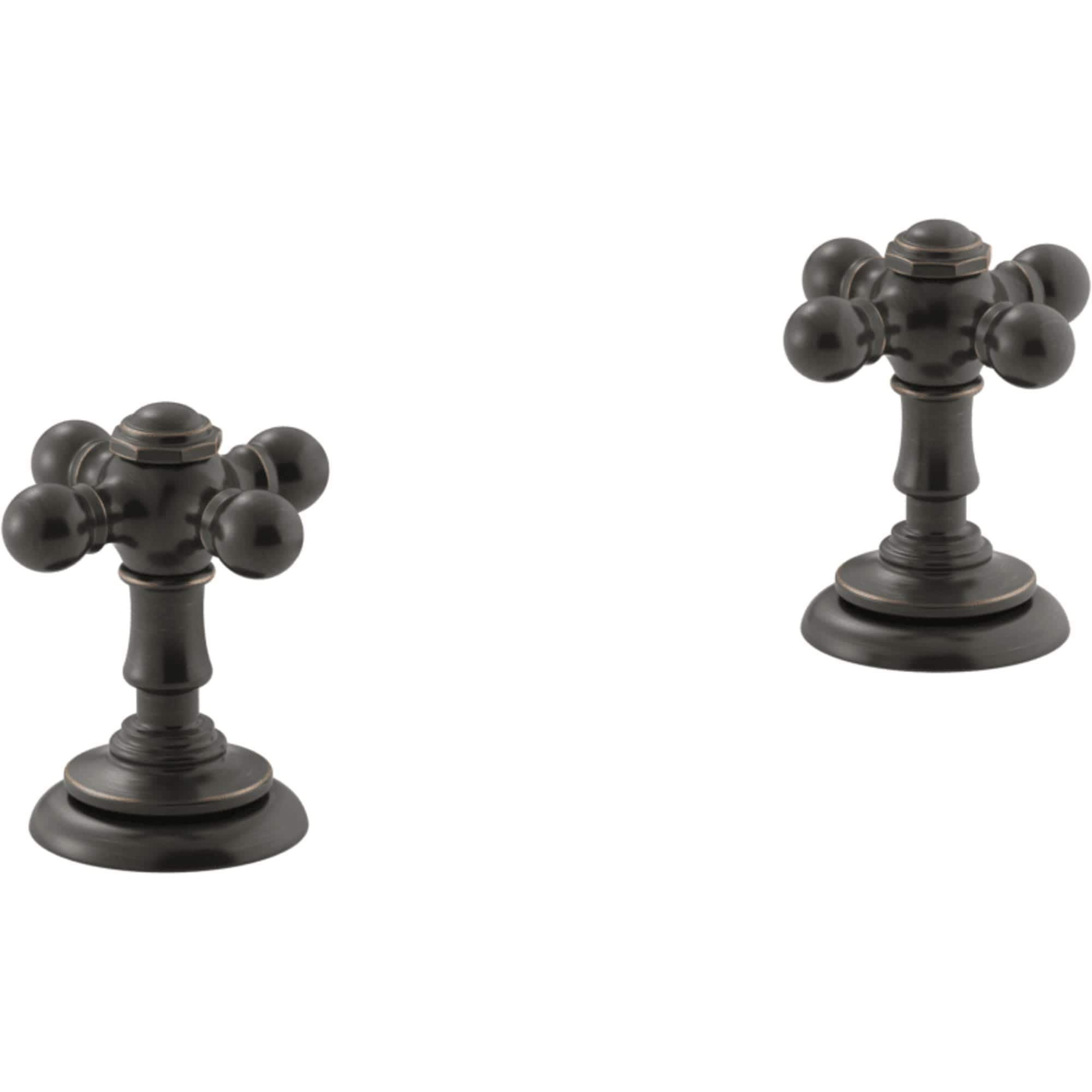 KOHLER K-98068-3-2BZ Oil-Rubbed Bronze 2 -Handle Cross Bathroom Sink Faucet Handle 2 -Pack