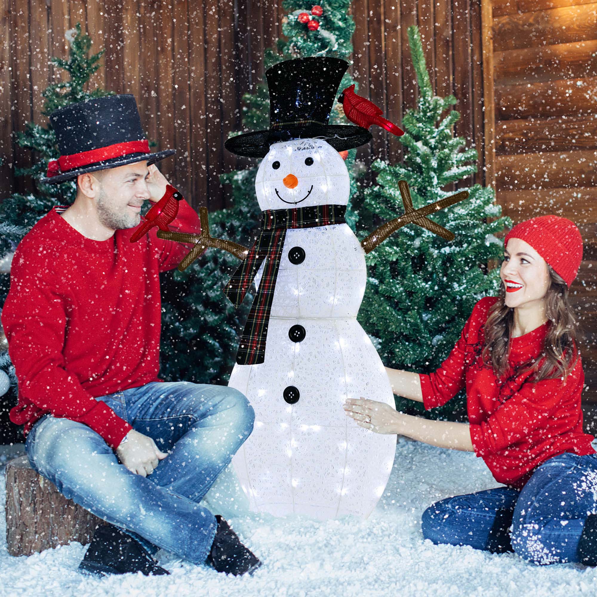 Costway 50.4-in Lighted Snowman Christmas Decor LWS00722 at