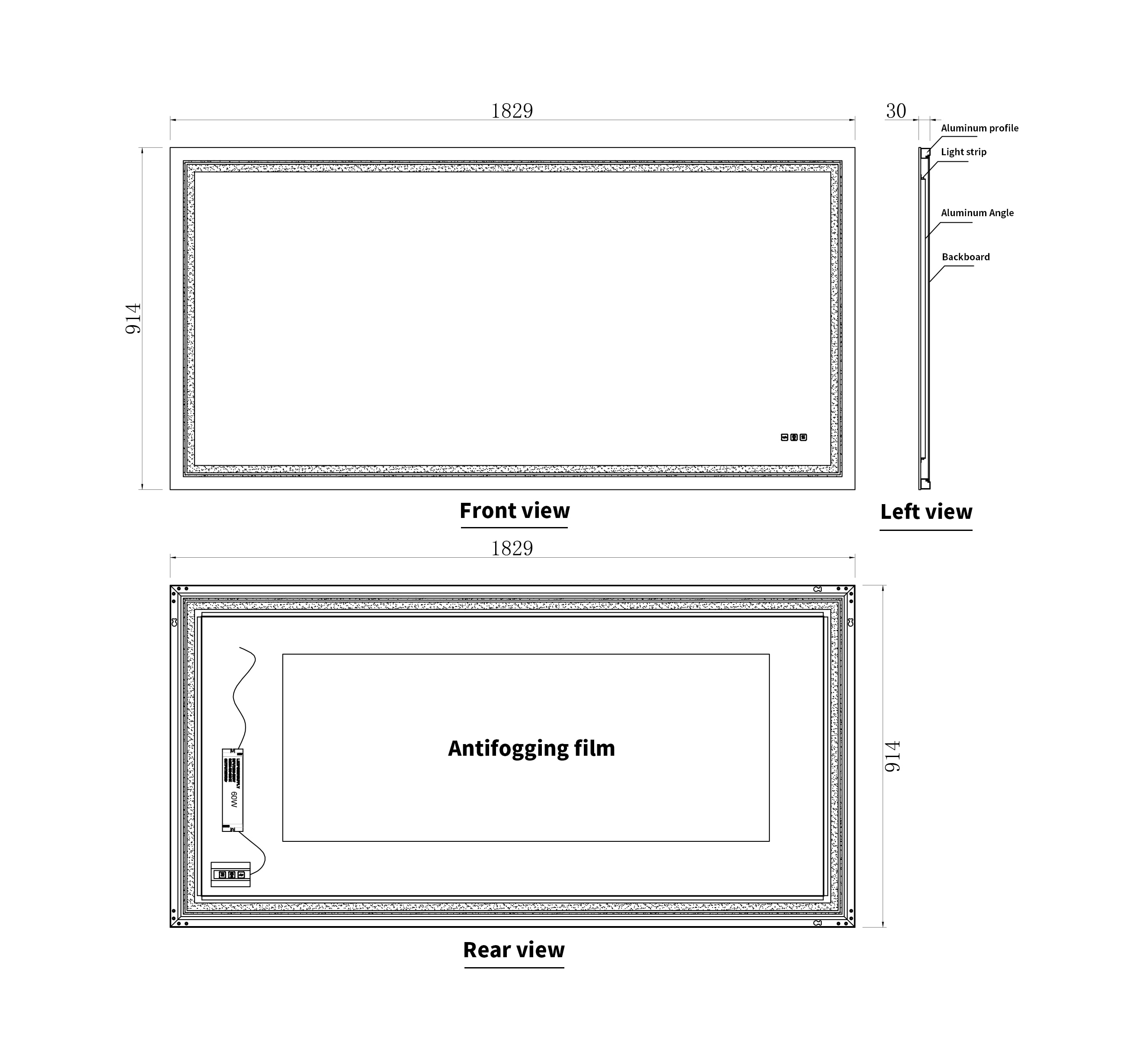 Forclover FRK-M063672 Framed-Bath-Mirrors - View #4
