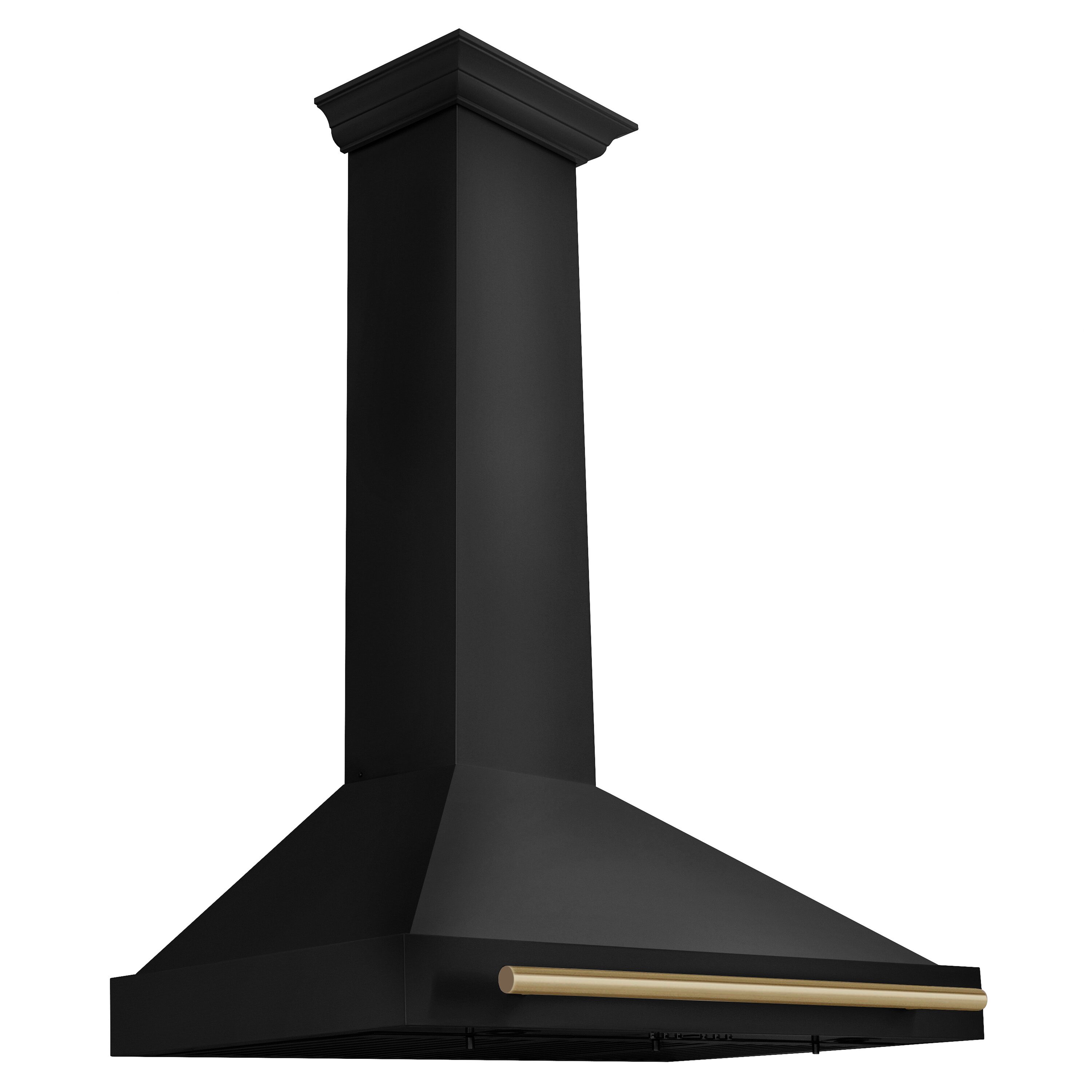 ZLINE KITCHEN & BATH BSKB4Z-36-CB 36 inch Convertible 400-CFM Black Stainless Steel, Champagne Bronze Accent Handle Wall-Mounted Range Hood