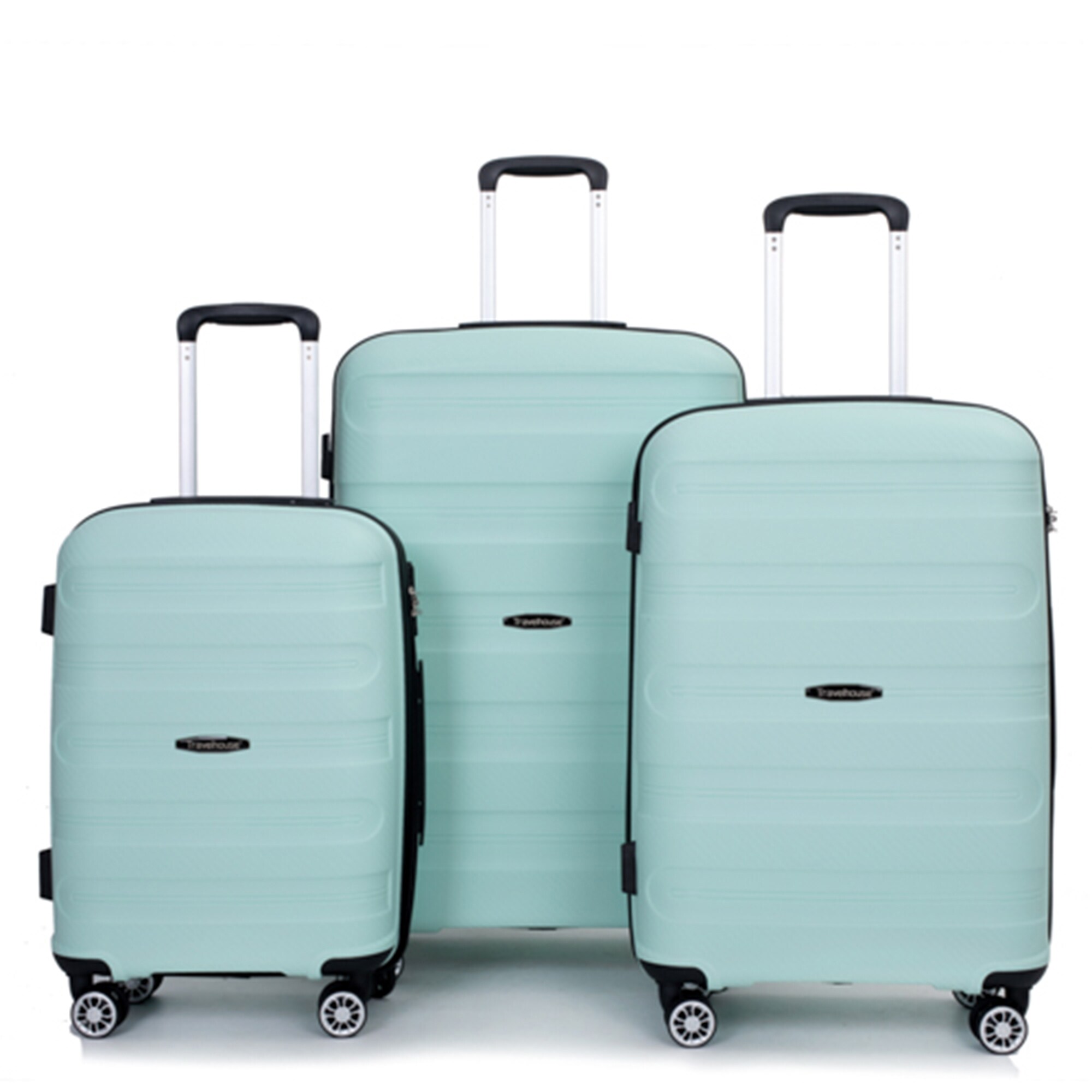 SINOFURN SYD9400012LG 19.3x11.4x29.5 Light Green Plastic Hardshell Suitcase set 3 -Bag