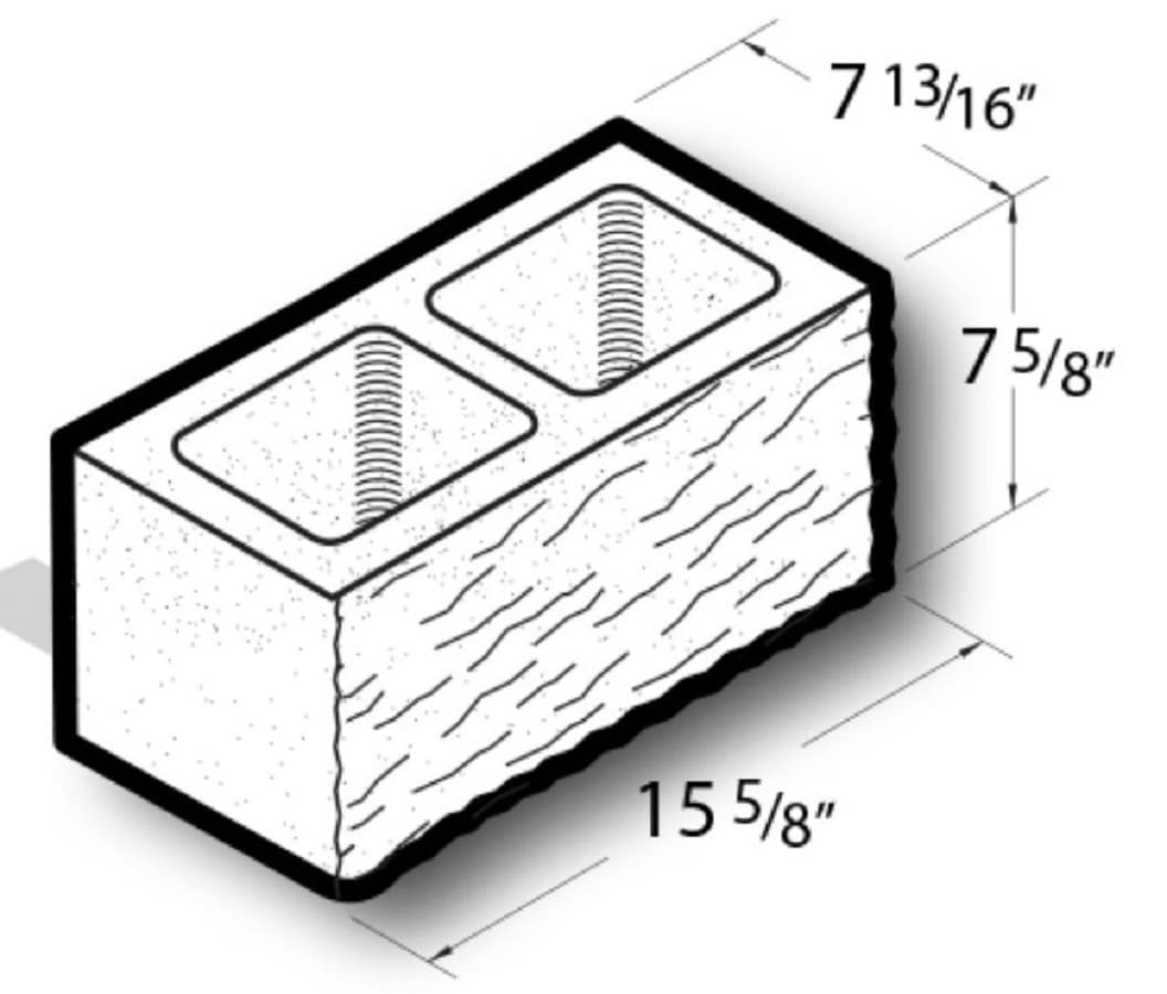 8-in W x 8-in H x 16-in L Concrete Block Cored Concrete Block in the ...