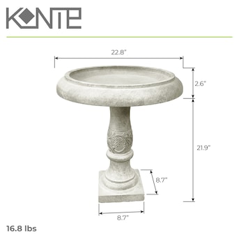KANTE 2.60-in H Weathered Concrete Concrete Complete Birdbath in the ...
