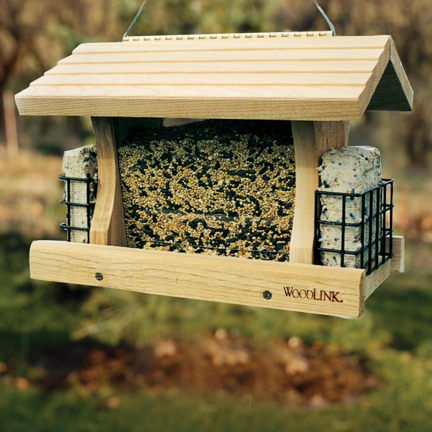 WoodLink Deluxe Cedar Hopper Bird Feeder in the Bird Feeders department