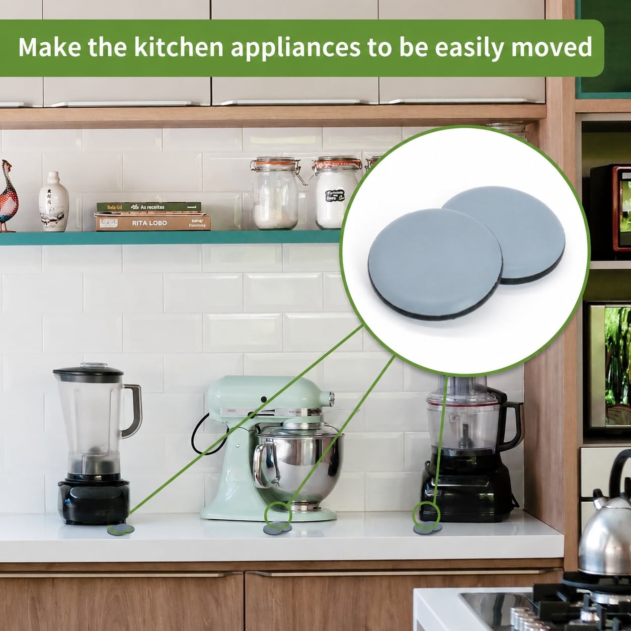 Lukvuzo Kitchen Sliders for Counter Self Adhesive Small Appliance ...