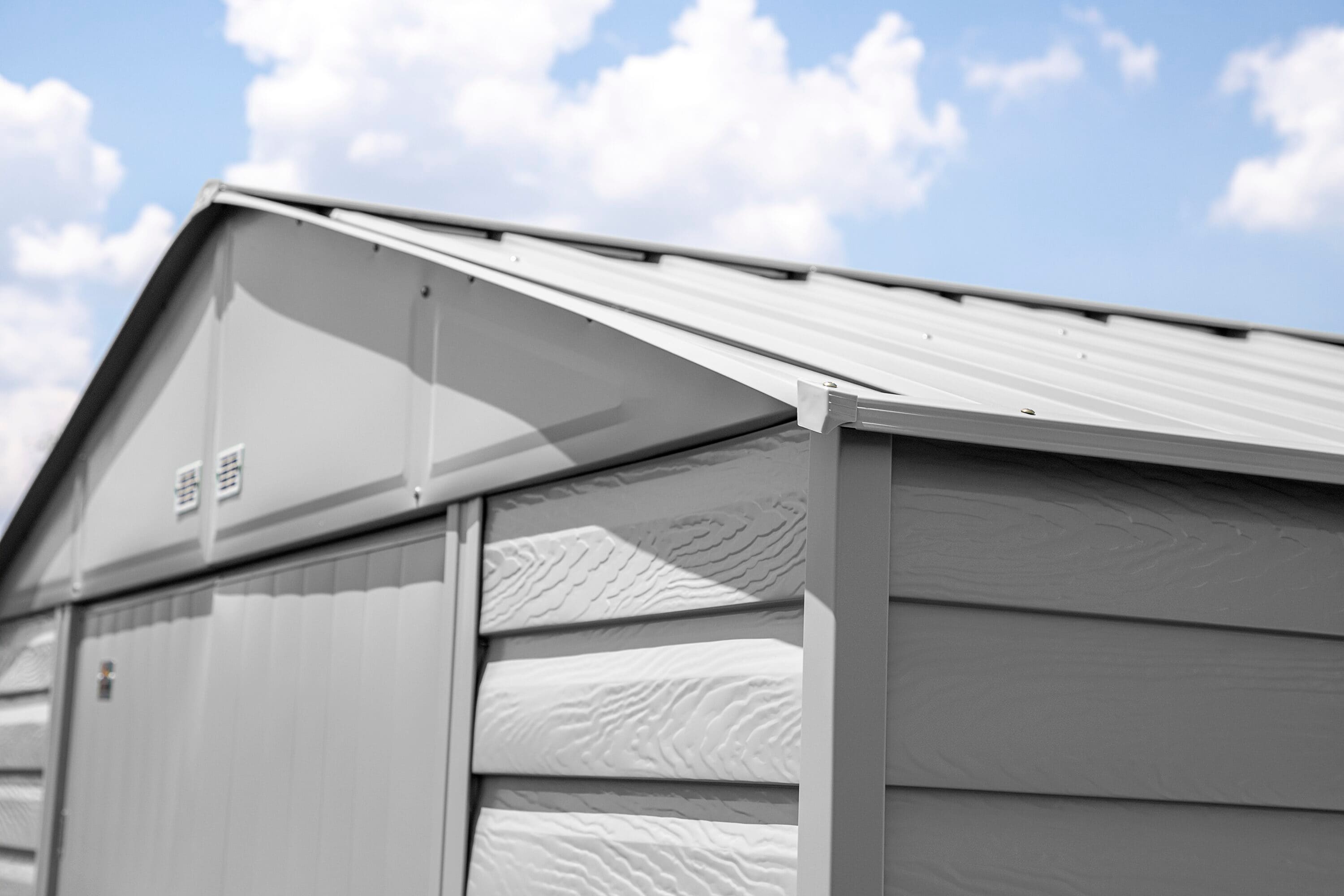 Arrow 8x8 Flute Grey Steel Peak Roof Storage Shed