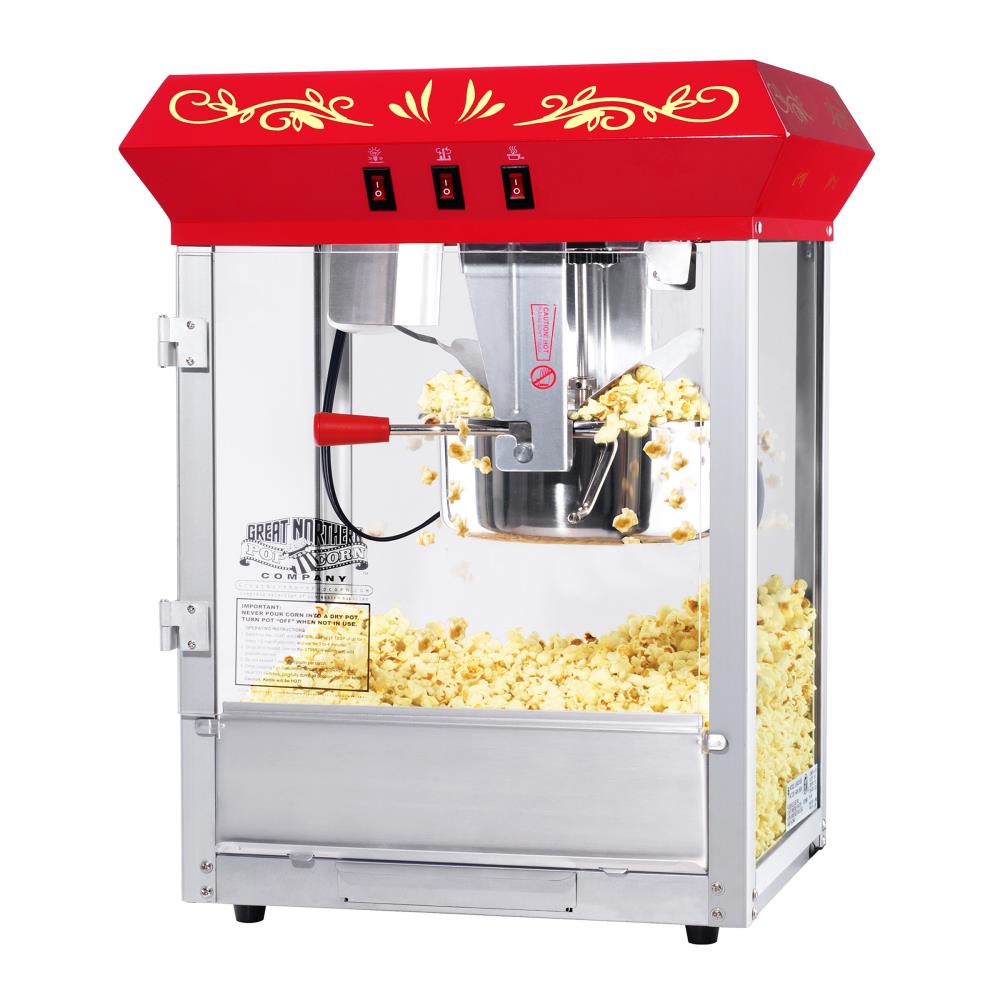 Superior Popcorn Company Superior Popcorn 8 Ounce Popcorn Machine -  Electric Countertop Popcorn Maker, Black, Tabletop, 860W, Nostalgic Design