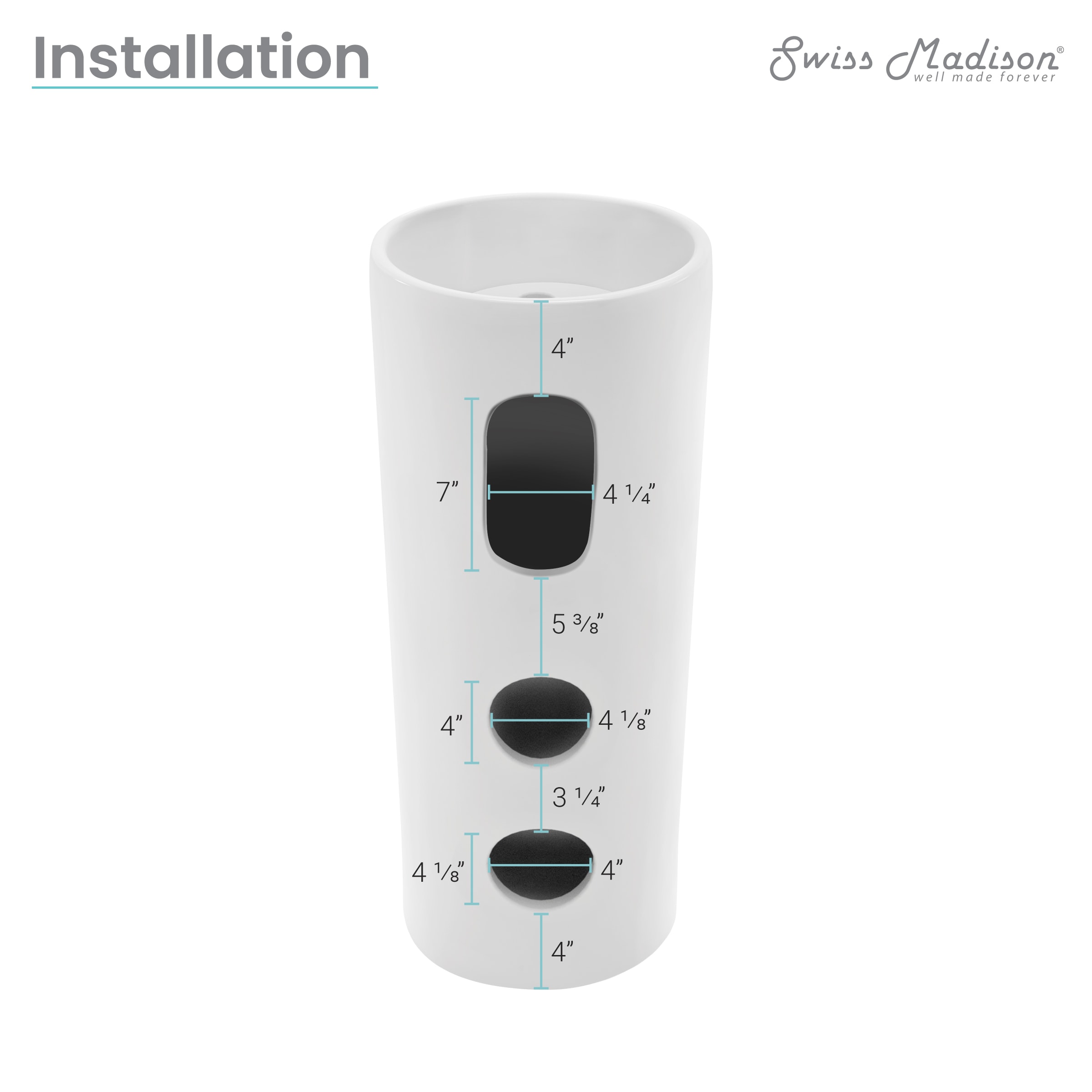Swiss Madison SM-25-PSTRO05WH Complete-Pedestal-Lavatories - View #5