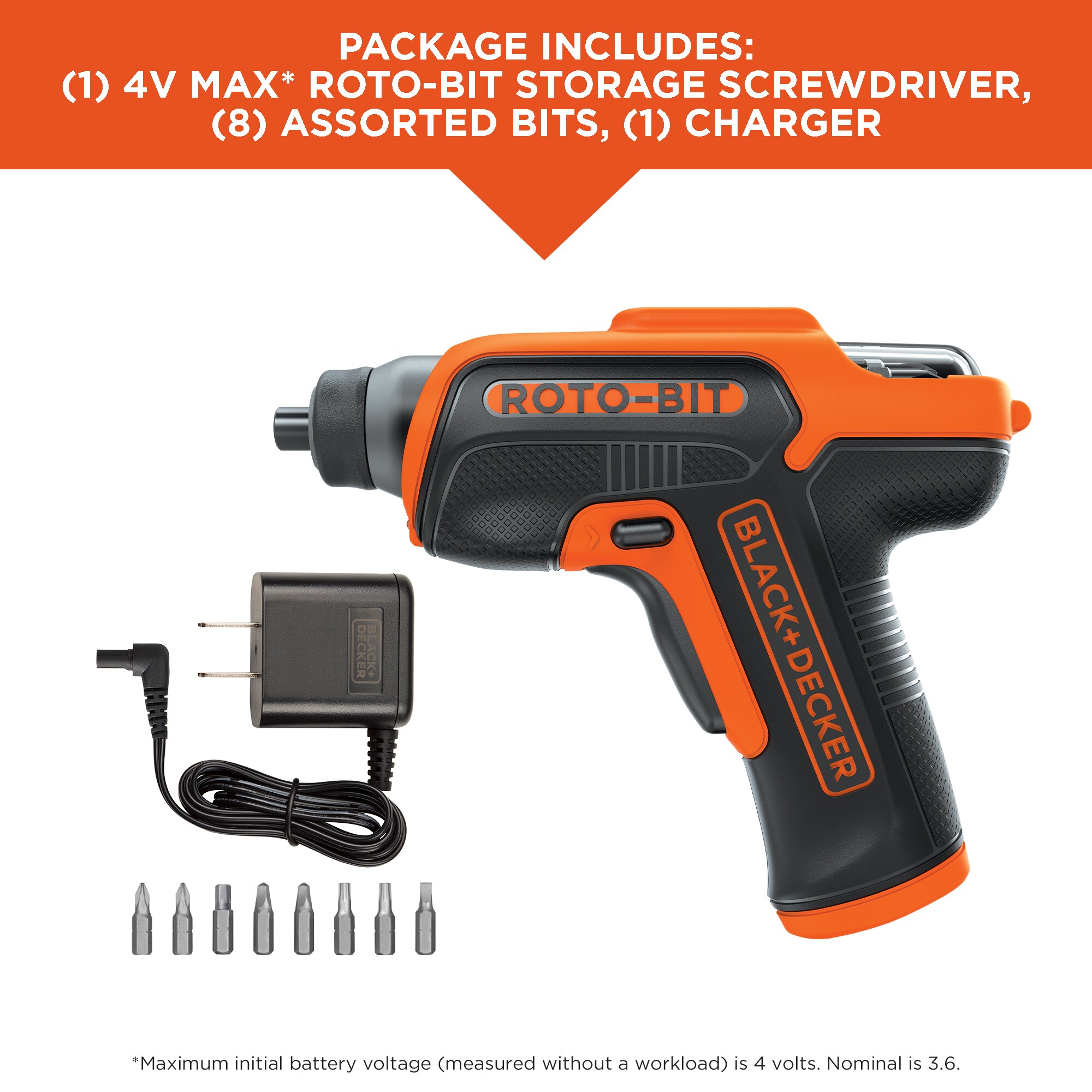 BLACK+DECKER ROTOBIT 4Volt Max 3/8in Cordless Screwdriver (1Battery