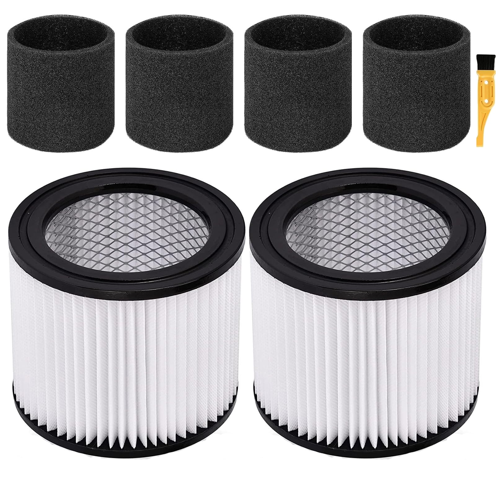 LAIFUCAM  high-efficiency compatible filter pack and Foam Sleeve Filter Compatible with Shop Vac Hangup Wet Dry Vacuum Cleaner Cartridge Filter