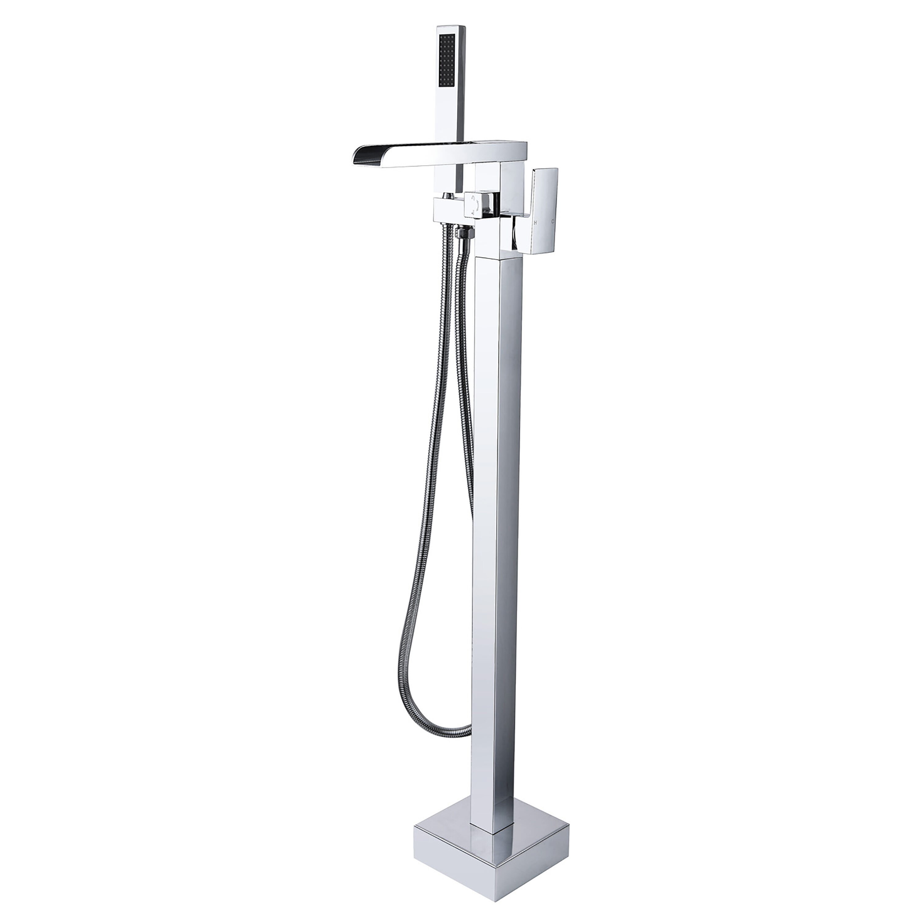 Maincraft HHK018CH Chrome 1-handle Freestanding High-arc Bathtub Faucet with Hand Shower