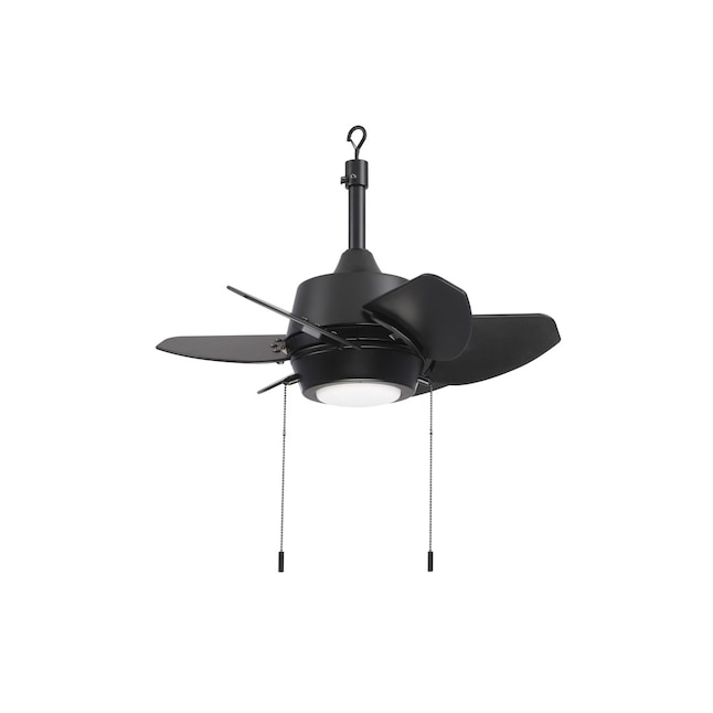 Harbor Breeze Gaskin 24 In Matte Black Integrated Led Indoor Outdoor Ceiling Fan With Light 6 Blade The Fans Department At Lowes Com