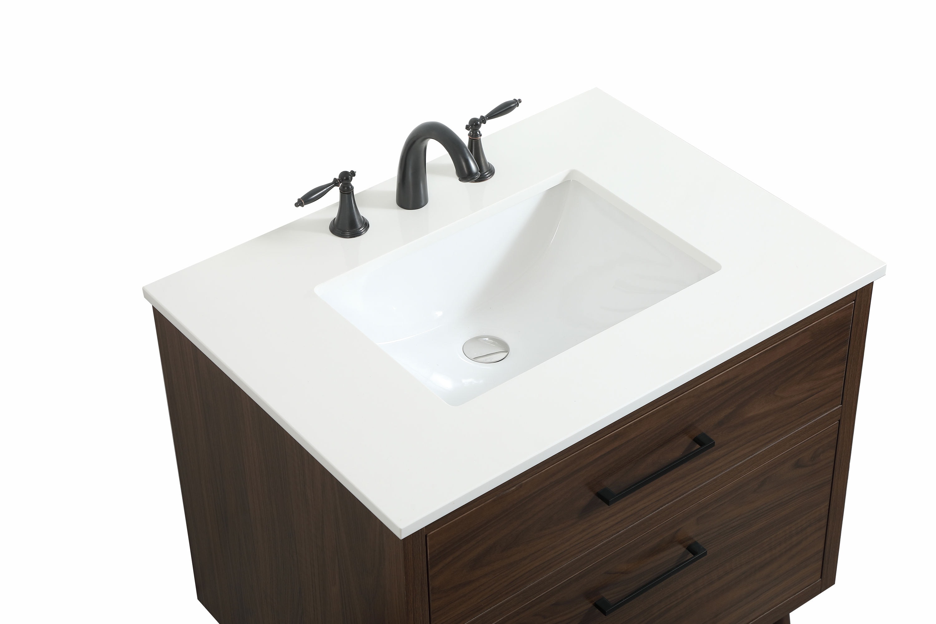 Walnut Mid-Century Modern Single Bathroom Vanity