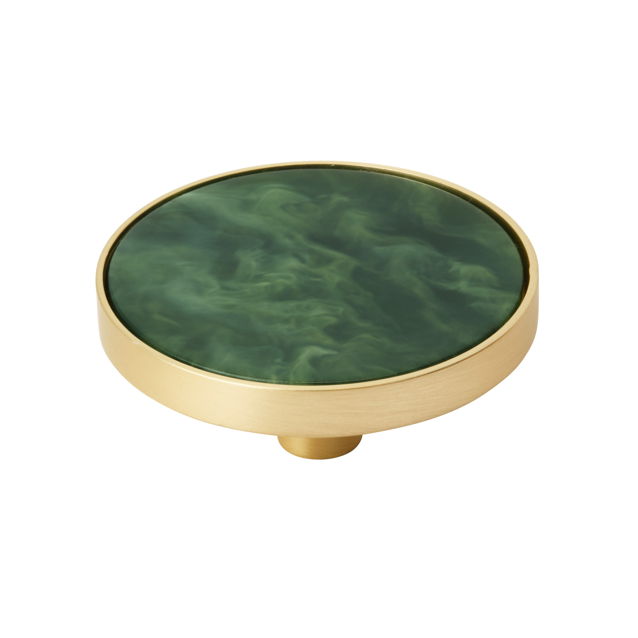 Amerock 2PK36972EMG Accents 2-in Gold and Emerald Green Round Contemporary Cabinet Knob 2 -Pack