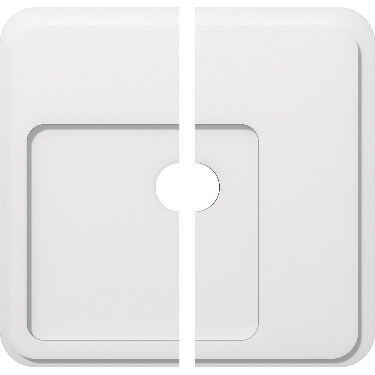 Ekena Millwork CMP22LN2-03000 Lucan 22-in W x 22-in L Contemporary White PVC Split Ceiling Medallion