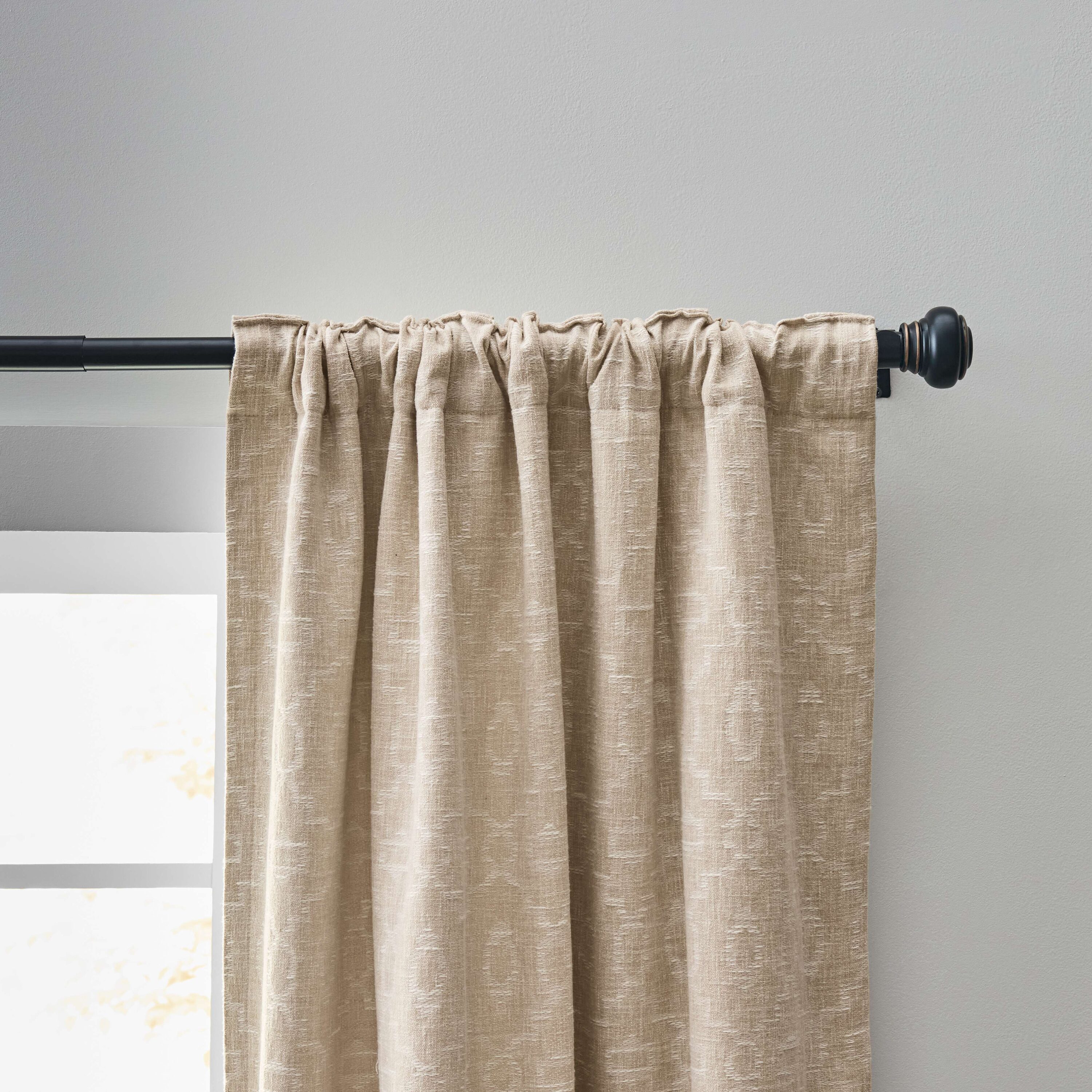 allen + roth 84-in Linen Trellis Room darkening Interlined Back