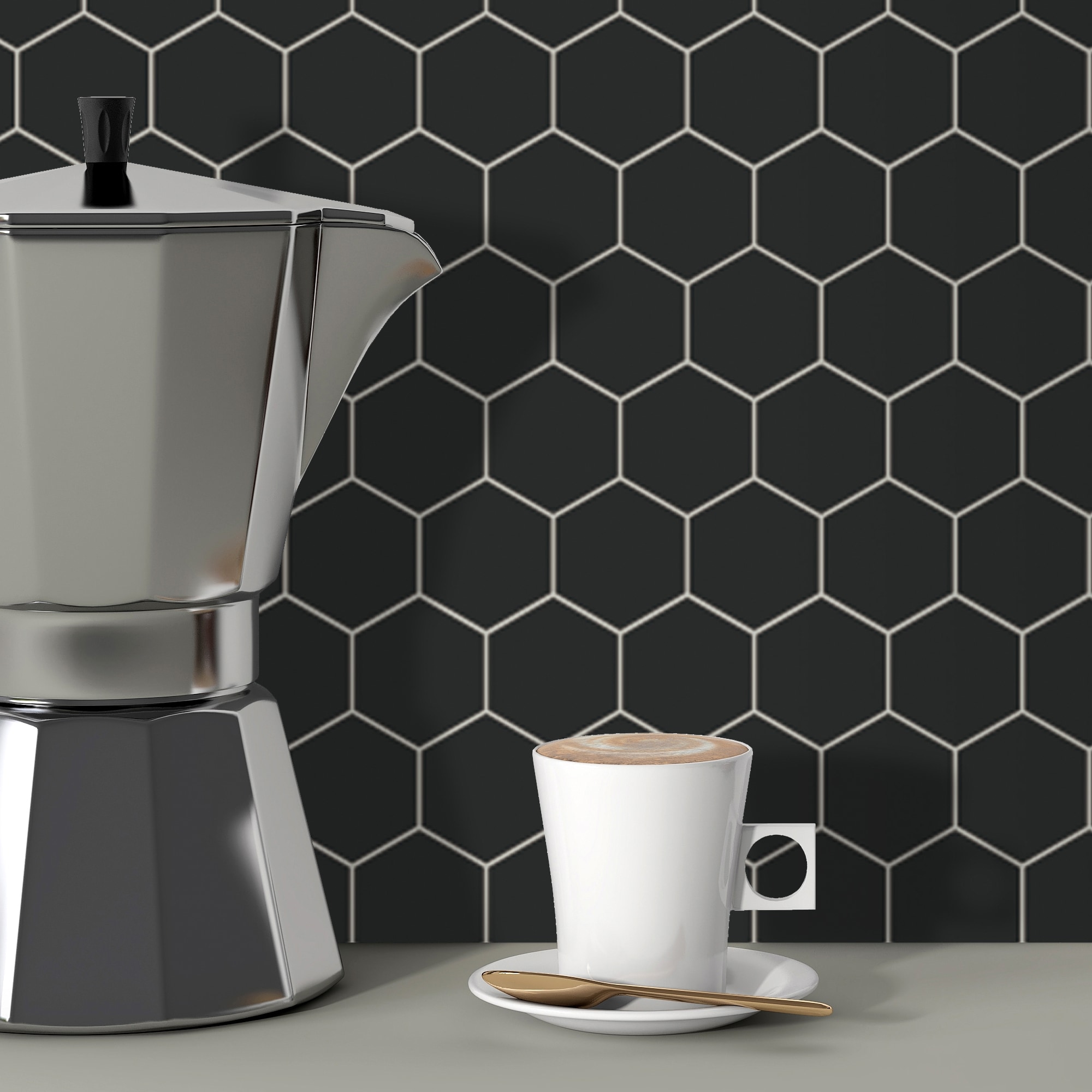 SUNWINGS HEX48-BLK-10 Ceramic-Tile - View #2