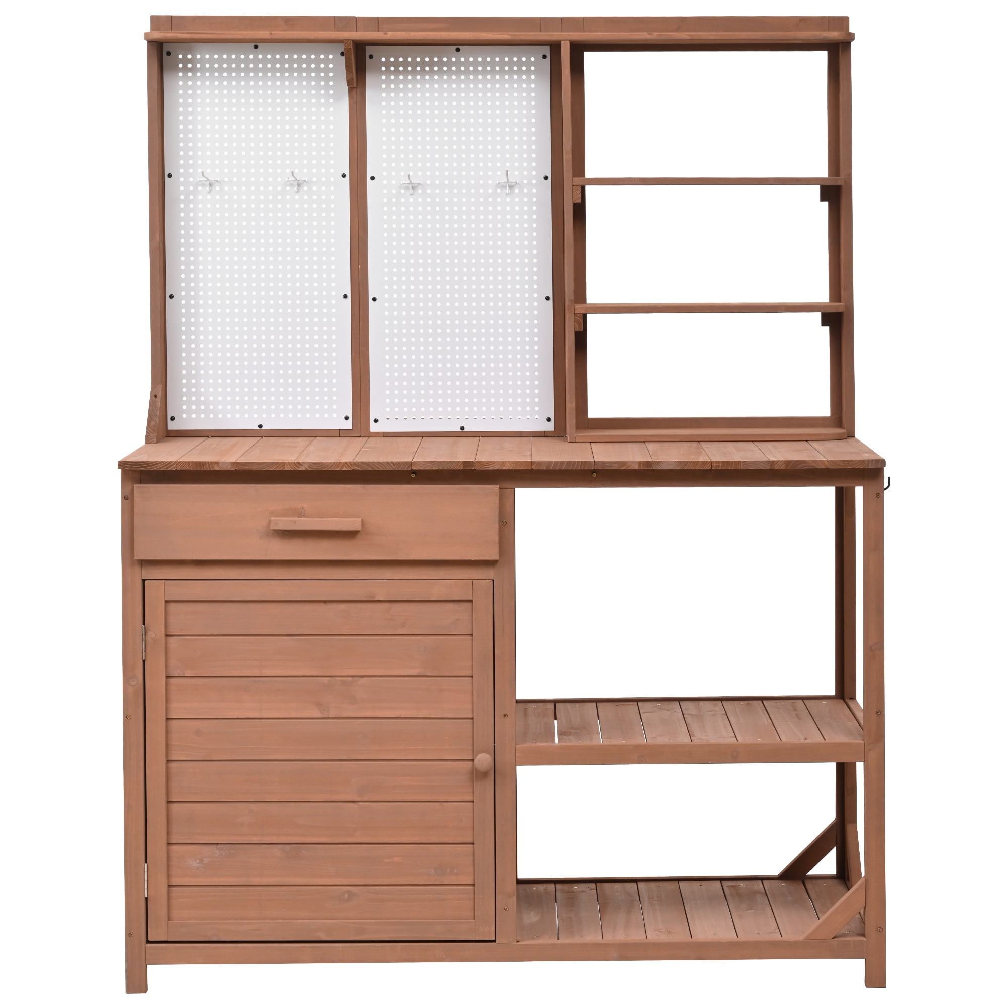 SINOFURN SYA010591GY 50.2-in x 65.7-in x 19.7-in Brown Potting Bench