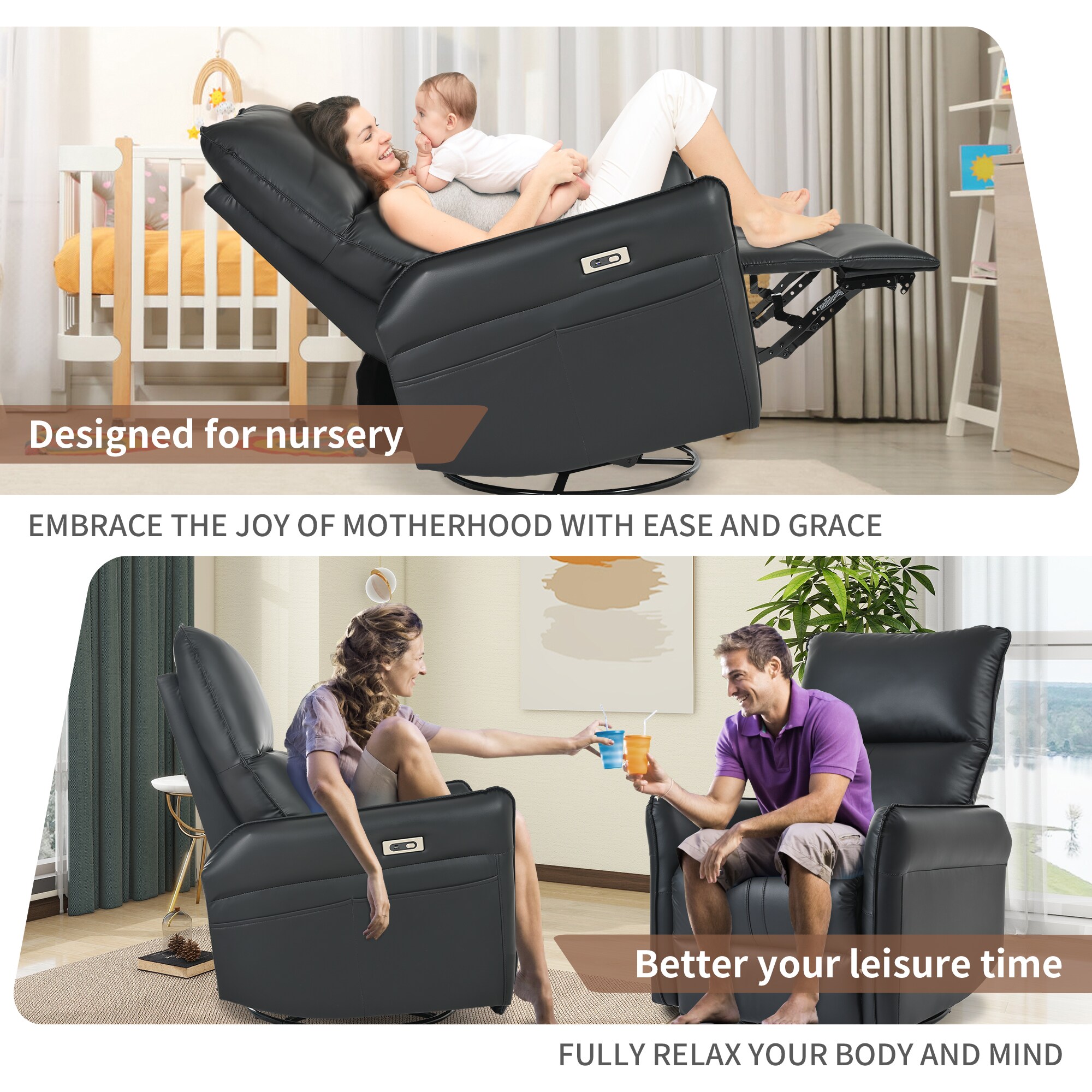 Homy Casa RE1028-10-BK recliners - View #2