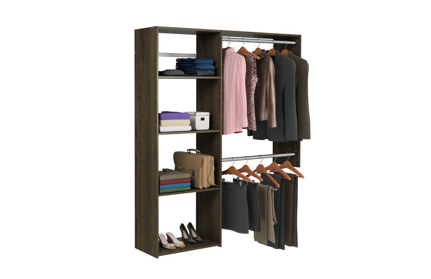 Easy Track 3-ft to 5-ft W x 7-ft H Truffle Wood Closet Kit in the Wood ...