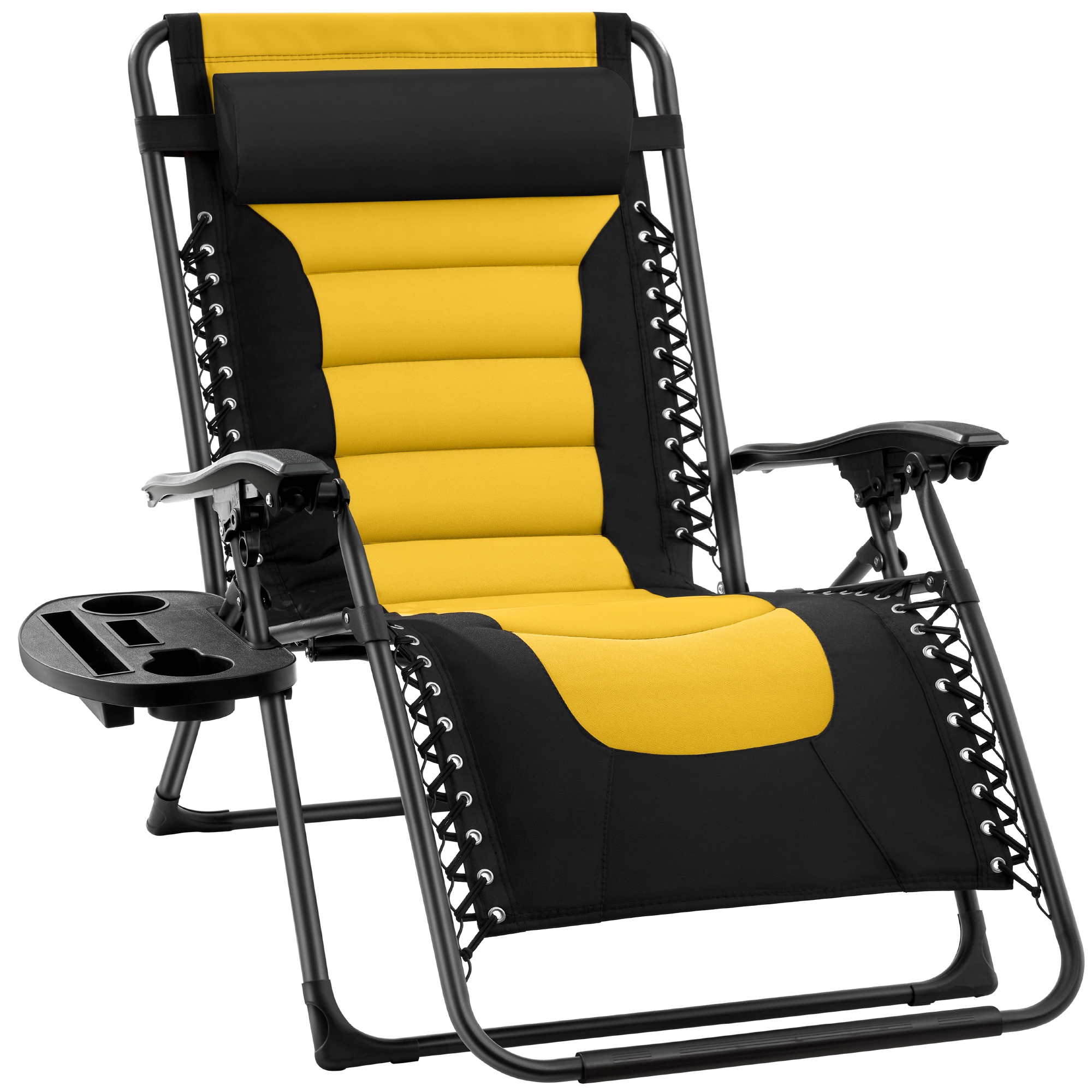 Best Choice Products - Oversized Padded Zero Gravity Chair Folding Outdoor Patio Recliner w/ Sid...