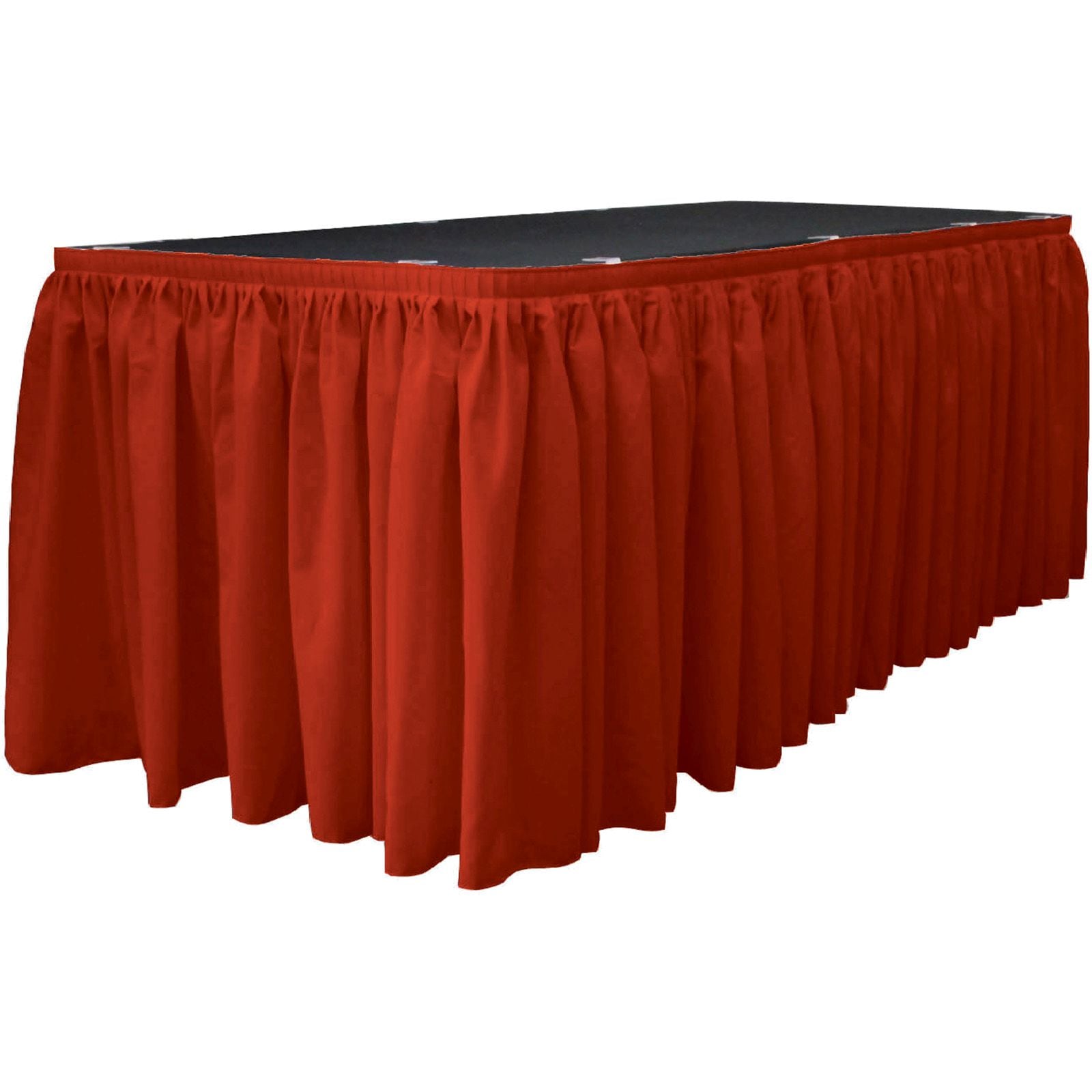 Slickblue Indoor Outdoor Event Setup Polyester Poplin Table Skirt with Hook and Loop Clips for Banquet Tables Multiple Size and Color Options