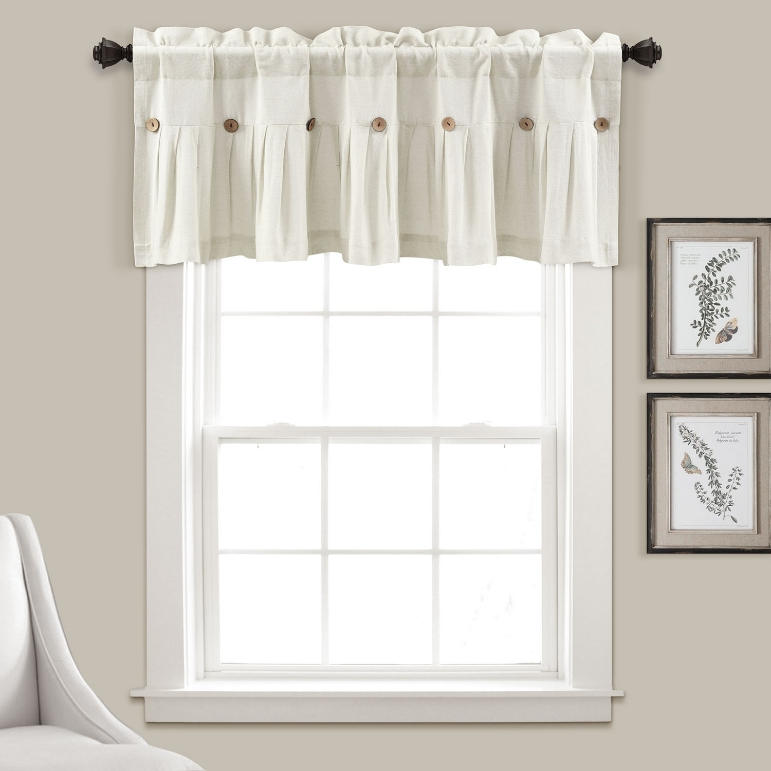Lush Decor 18-in Off White Polyester Rod Pocket Valance in the Valances ...