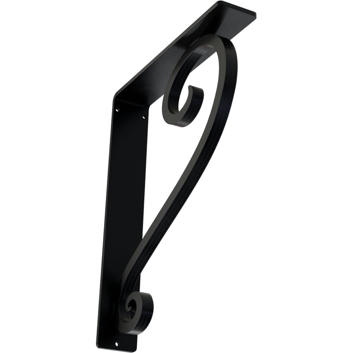Ekena Millwork BKTM02X10X12TED Edwards 10-in x 2-in x 12-in Black Wrought iron Countertop support bracket