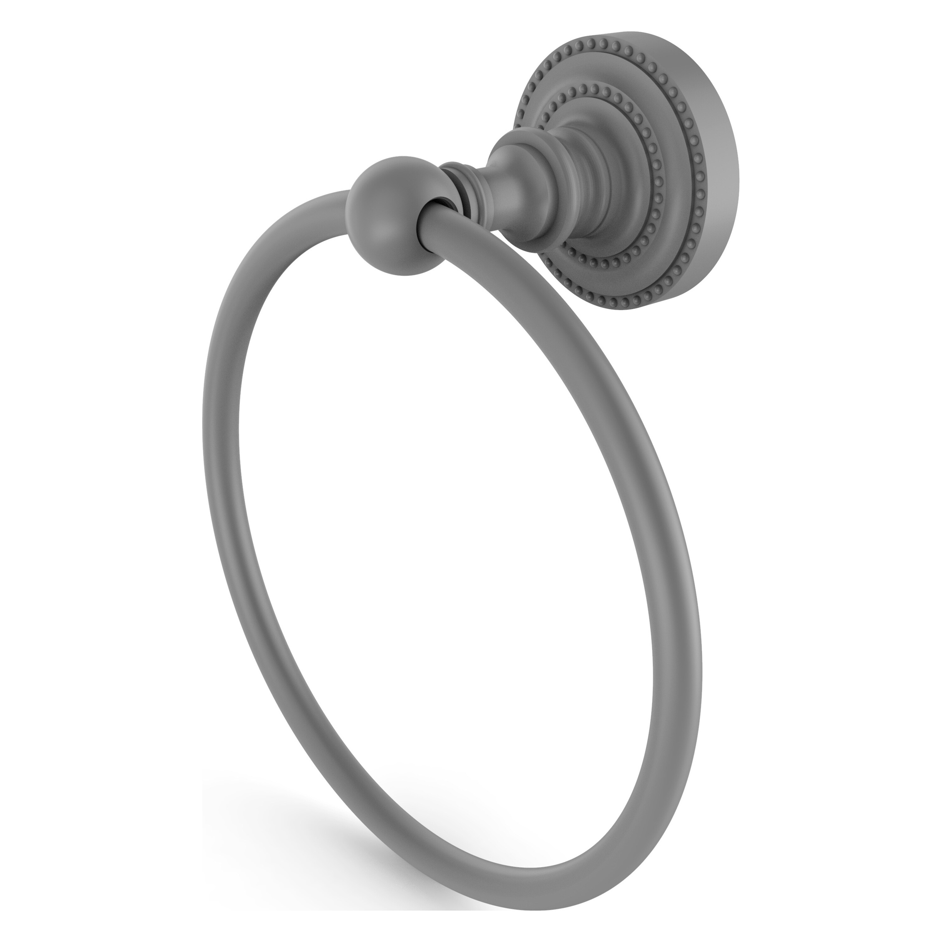 Allied Brass Dottingham Matte Gray Wall Mount Single Towel Ring in