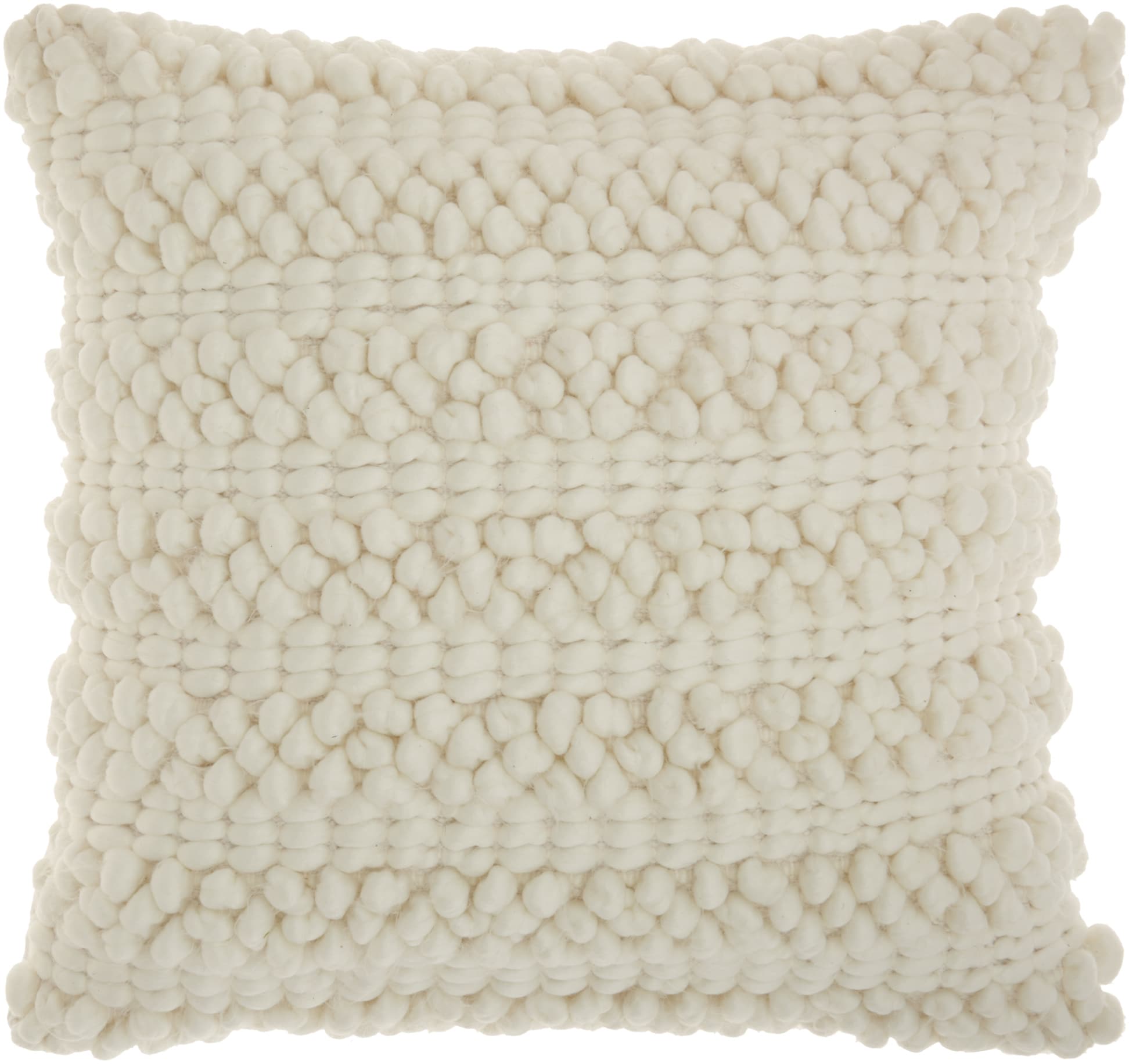 Mina Victory 798019043568 Lifestyles 20-in x 20-in White Square Indoor Decorative Pillow