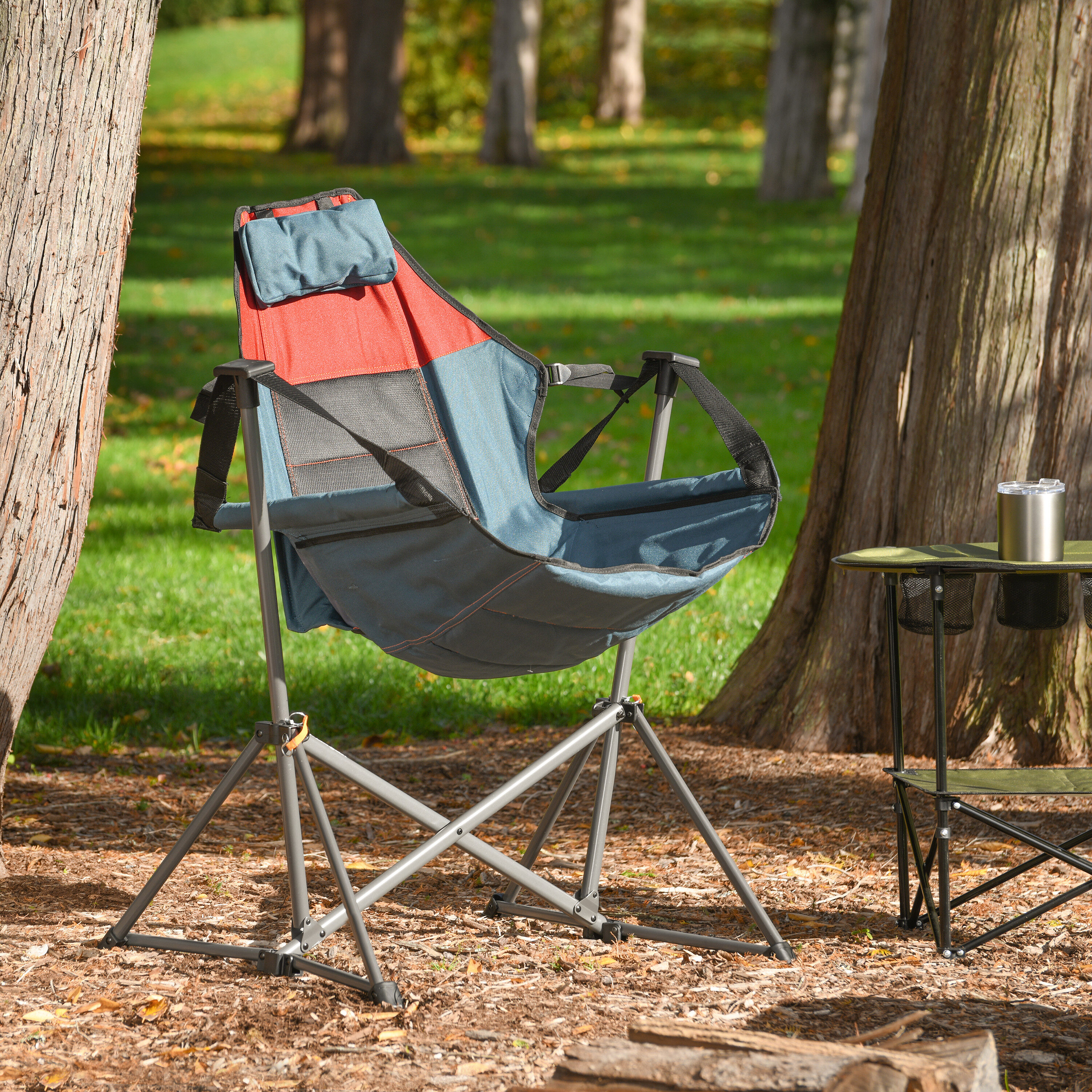 Camp And Go Polyester Navy Folding Camping Chair Carrying Straphandle Included In The Beach