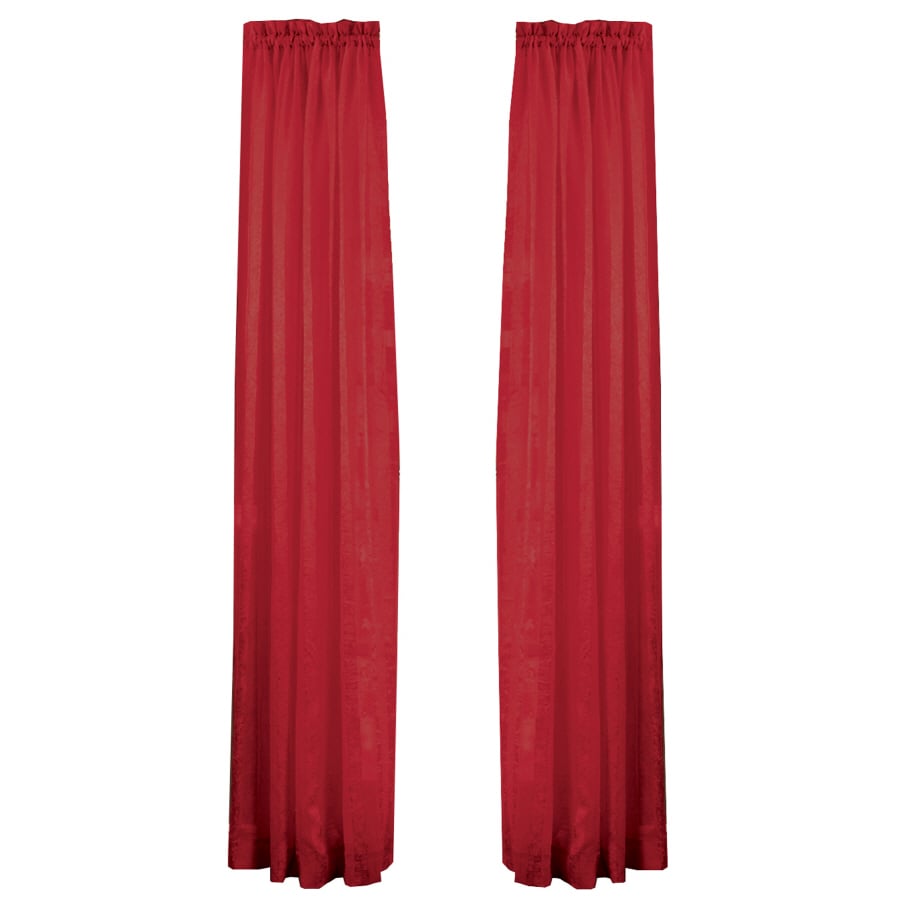 Style Selections X70601784ZBG 84-in Red Sheer Rod Pocket Single Curtain Panel